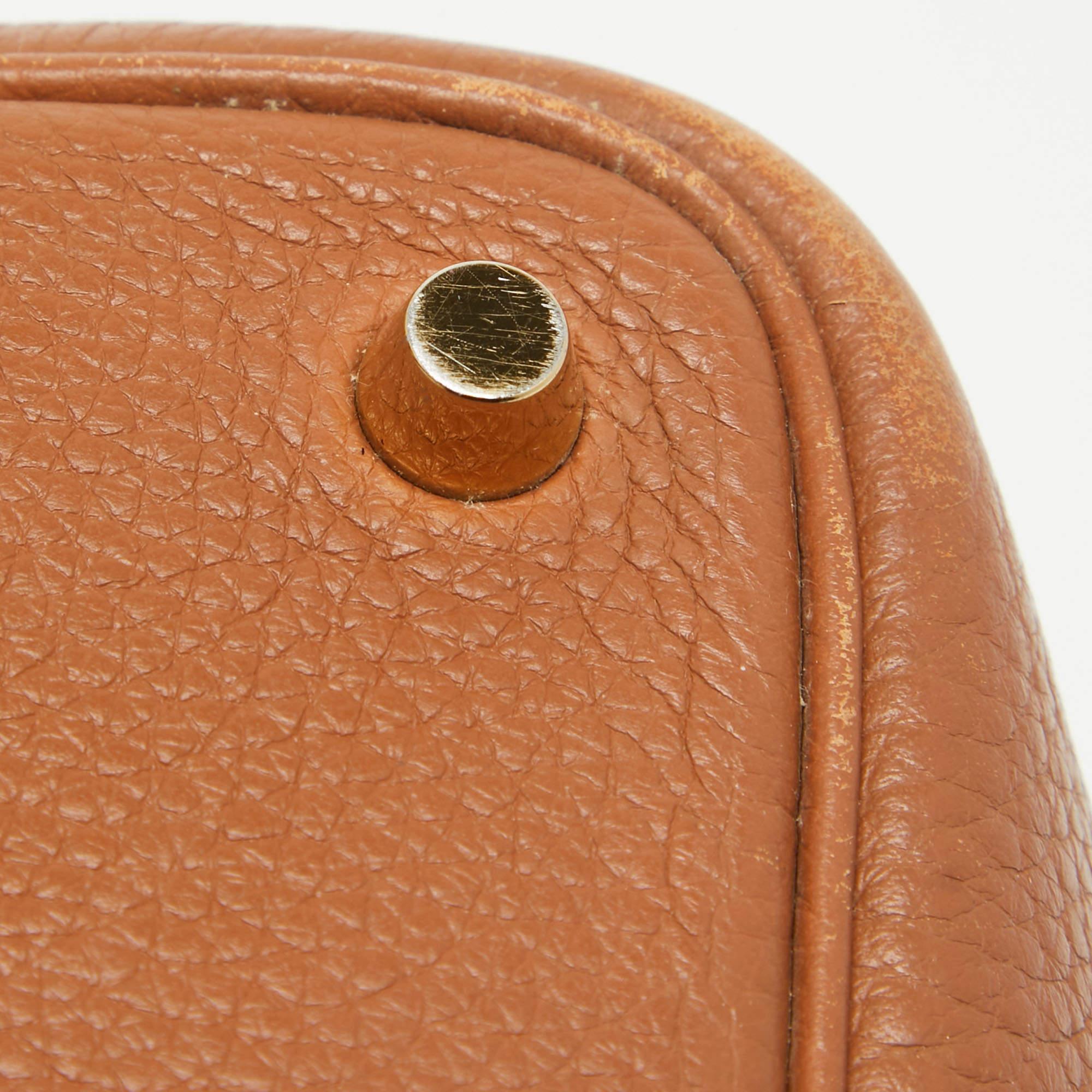 Hermes Gold Togo Leather Picotin Lock 18 Bag For Sale 13