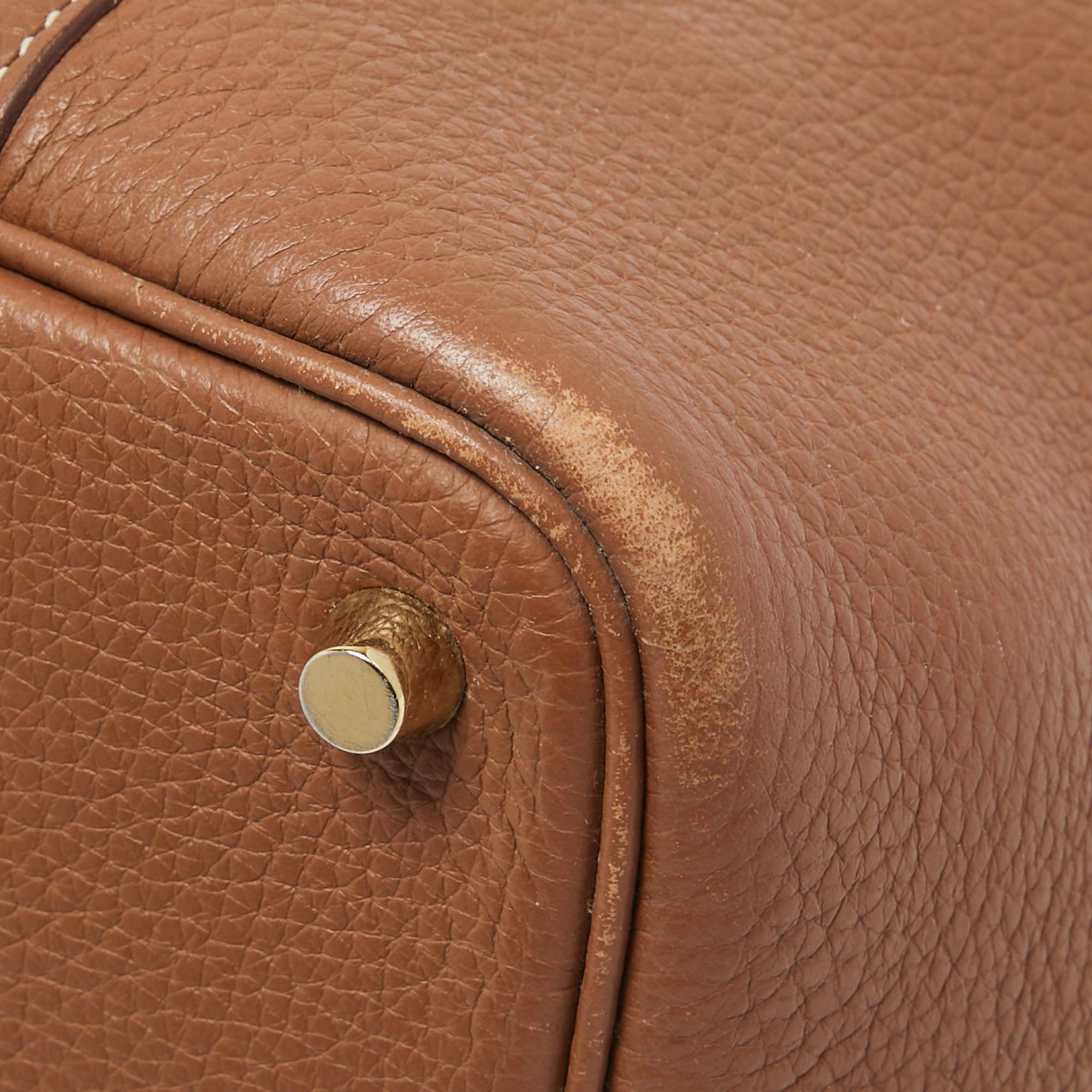 Hermes Gold Togo Leather Picotin Lock 18 Bag en vente 14