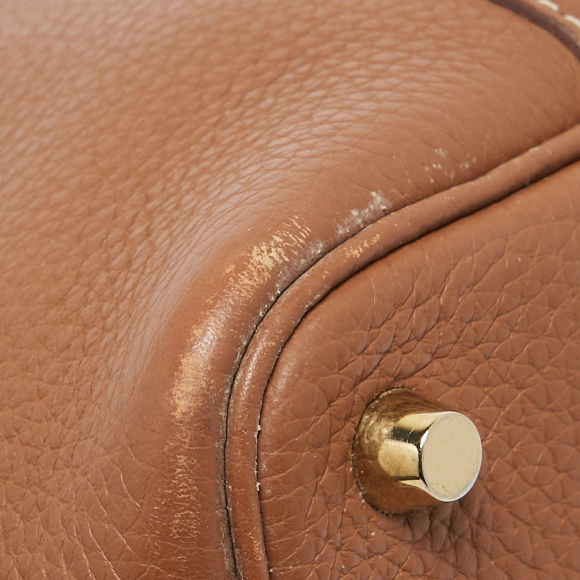Hermes Gold Togo Leather Picotin Lock 18 Bag en vente 15