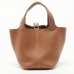 Borsa Hermes Oro Togo Pelle Picotin Lock 18