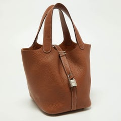 Borsa Hermes Oro Togo Pelle Picotin Lock 18