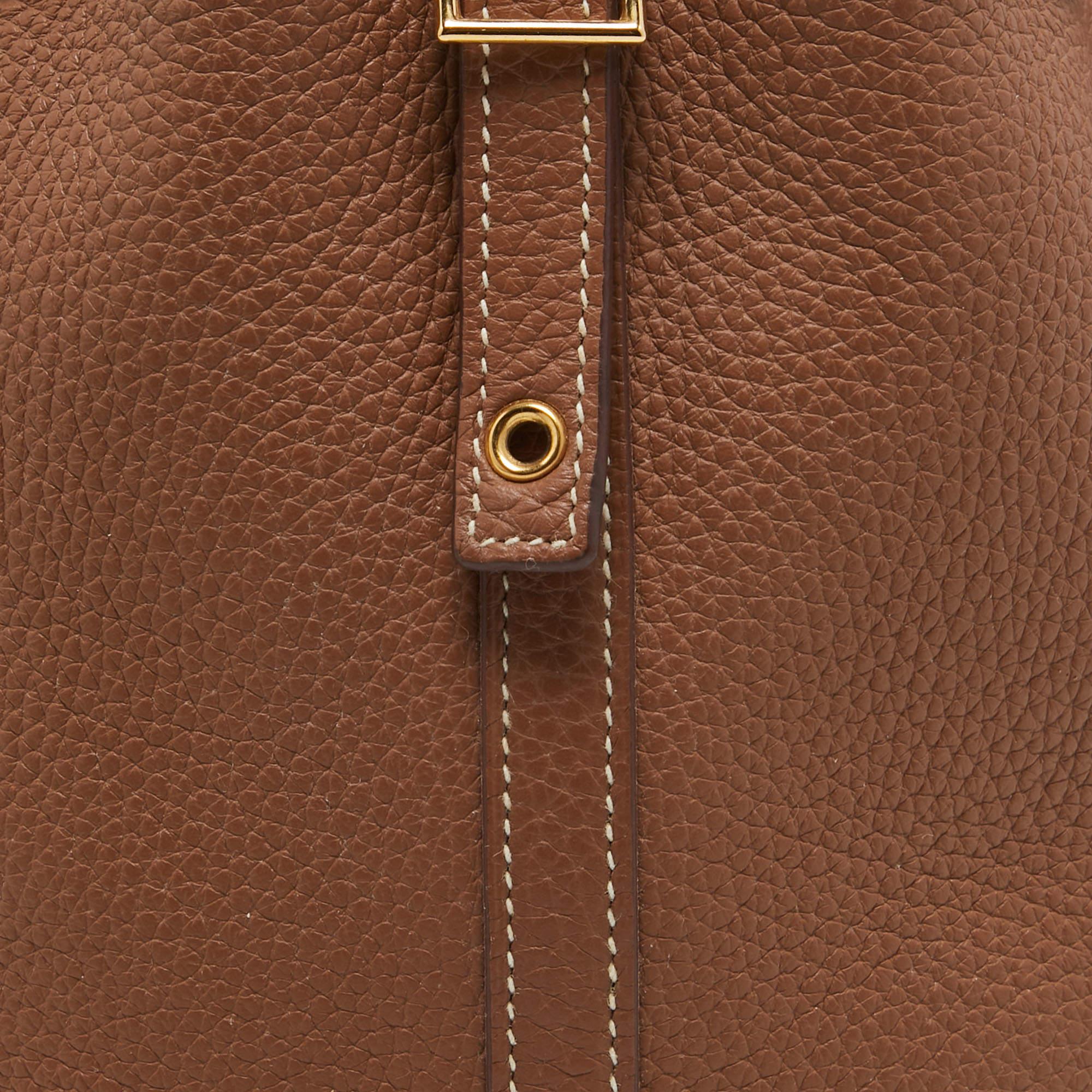 Women's Hermes Gold Togo Leather Picotin Lock 18 Bag
