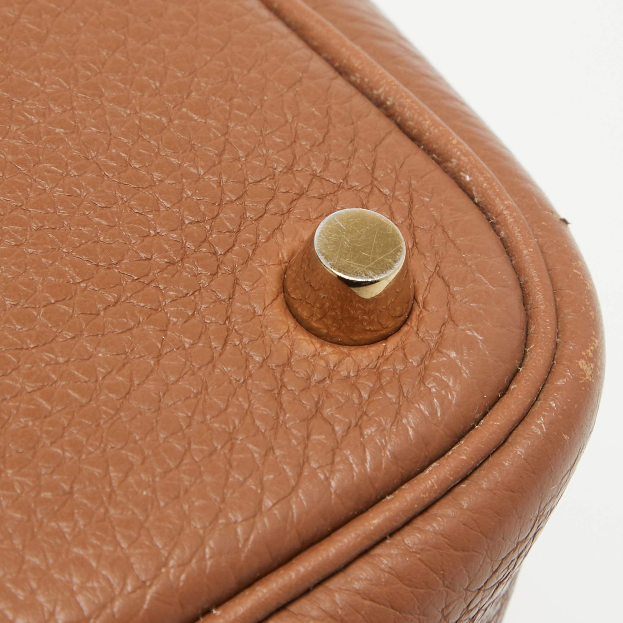 Hermes Gold Togo Leather Picotin Lock 18 Bag For Sale 1