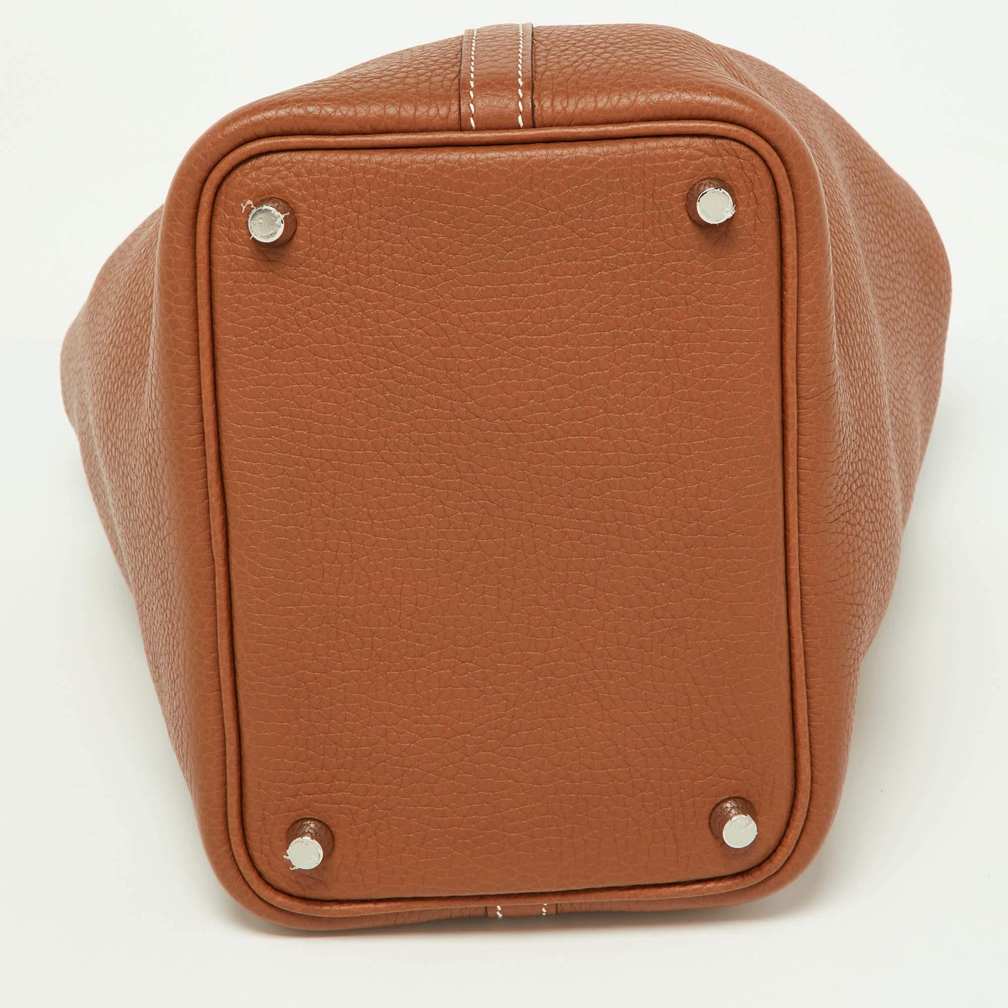 Hermes Gold Togo Leather Picotin Lock 18 Bag 5