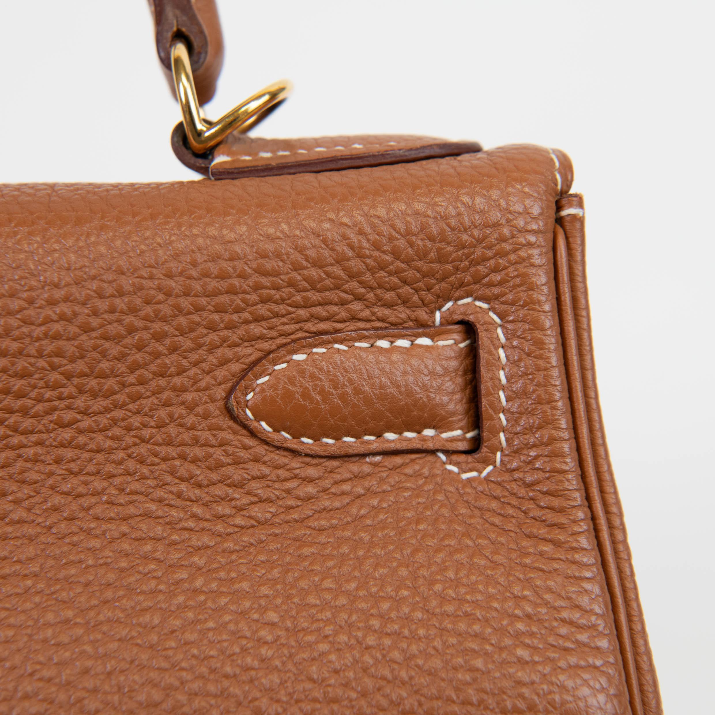Hermes Gold Togo Leather Retourne Kelly 28cm Gold Hardware For Sale 5