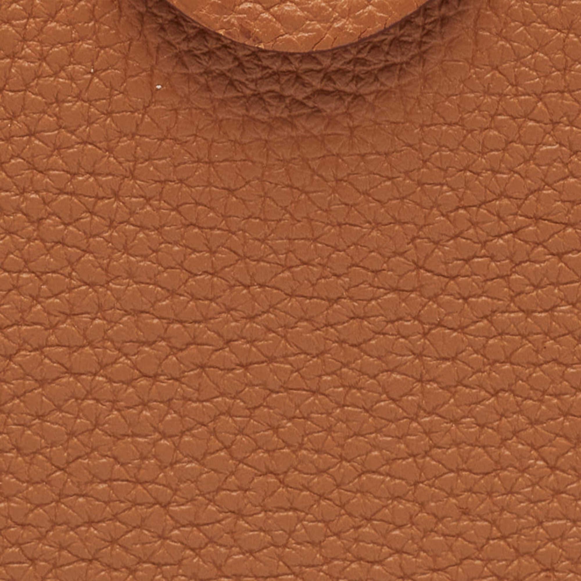 Brown Hermes Gold Togo Leather Ulysse PM Notebook Cover