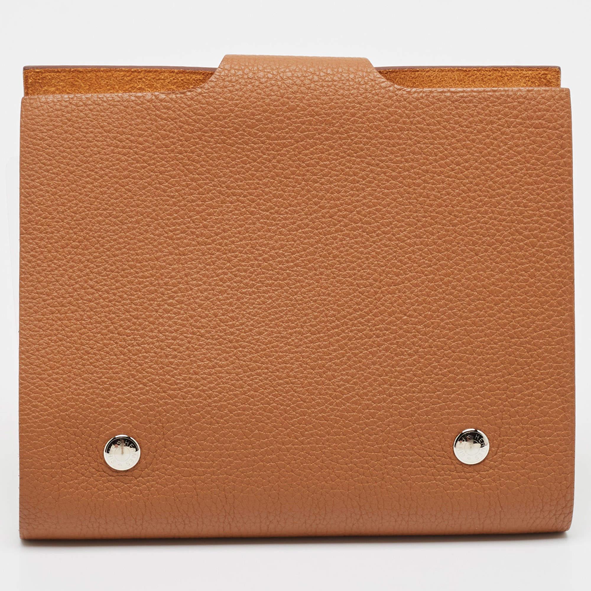 Hermes Gold Togo Leather Ulysse PM Notebook Cover In Excellent Condition In Dubai, Al Qouz 2