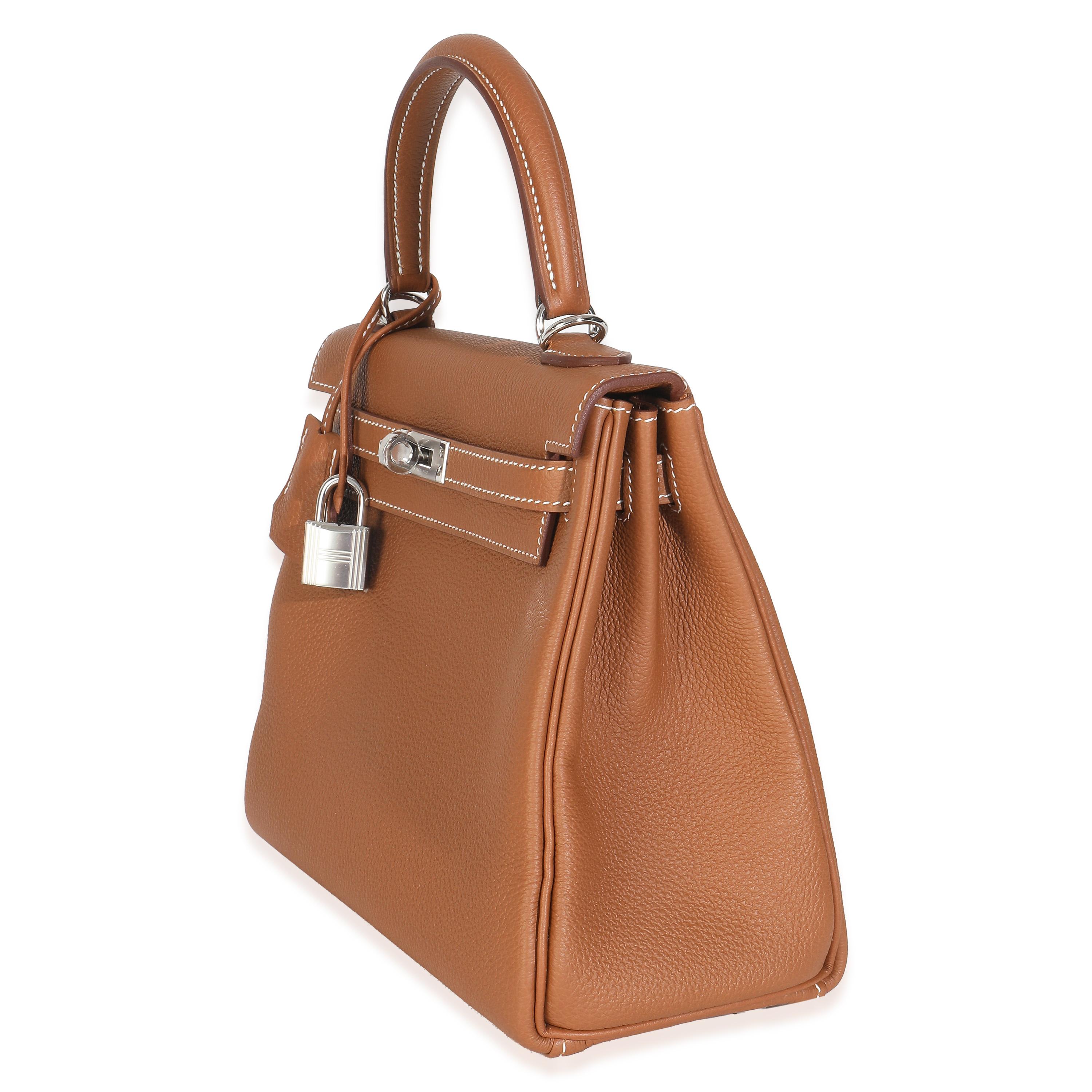 Hermès Oro Togo Retourne Kelly 25 PHW in vendita 3