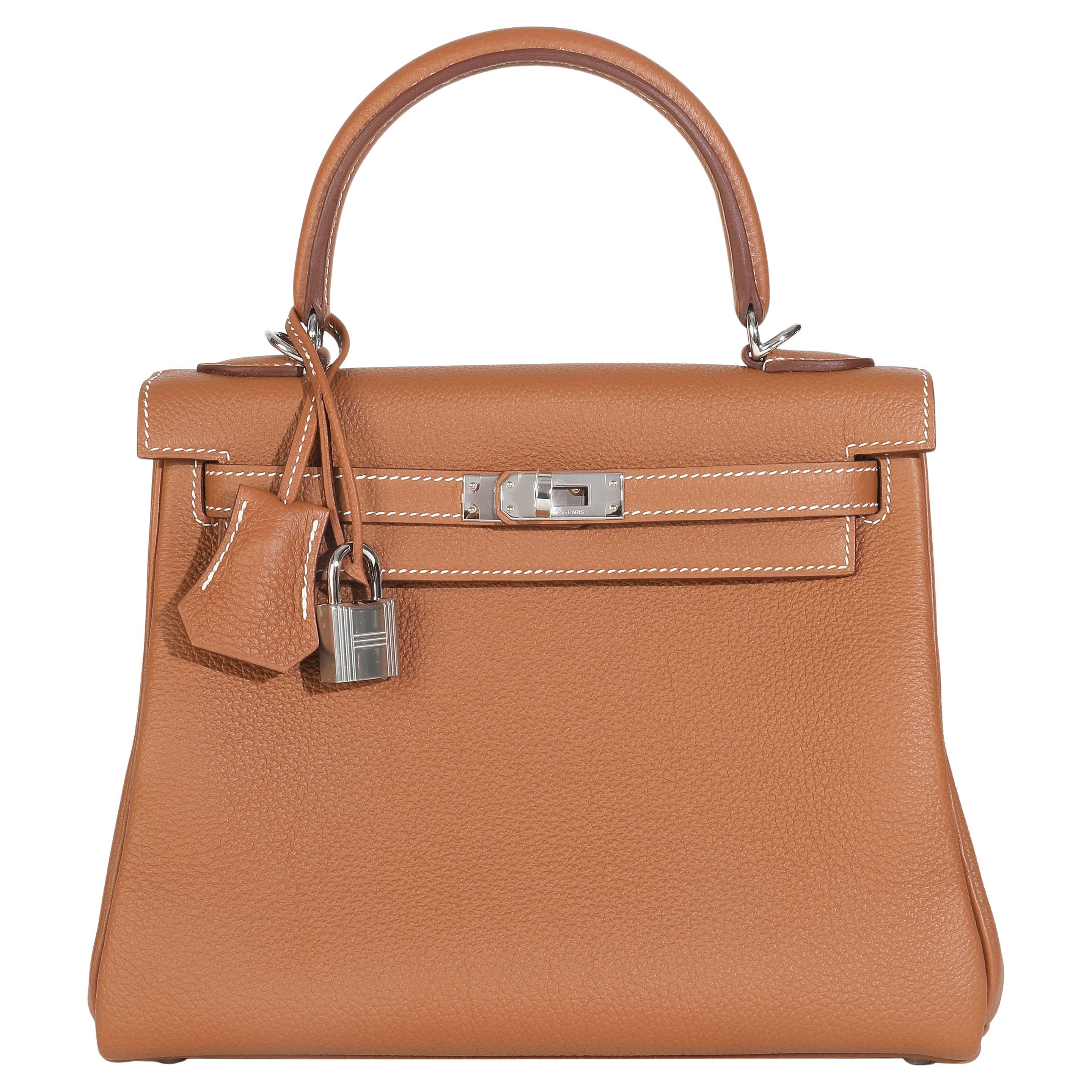 Hermès Oro Togo Retourne Kelly 25 PHW