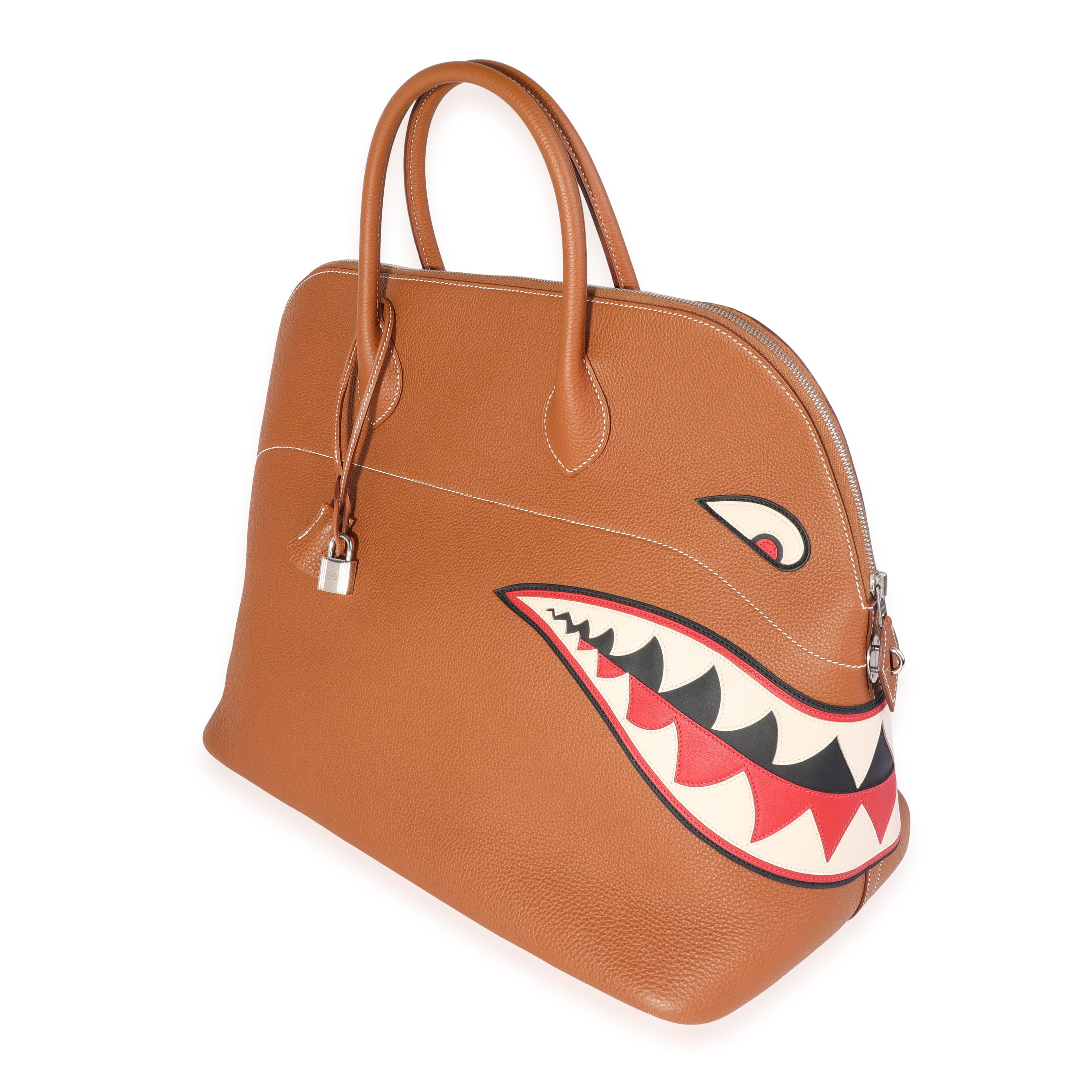 Hermès Gold Togo Shark Bolide 45 PHW In Good Condition In New York, NY