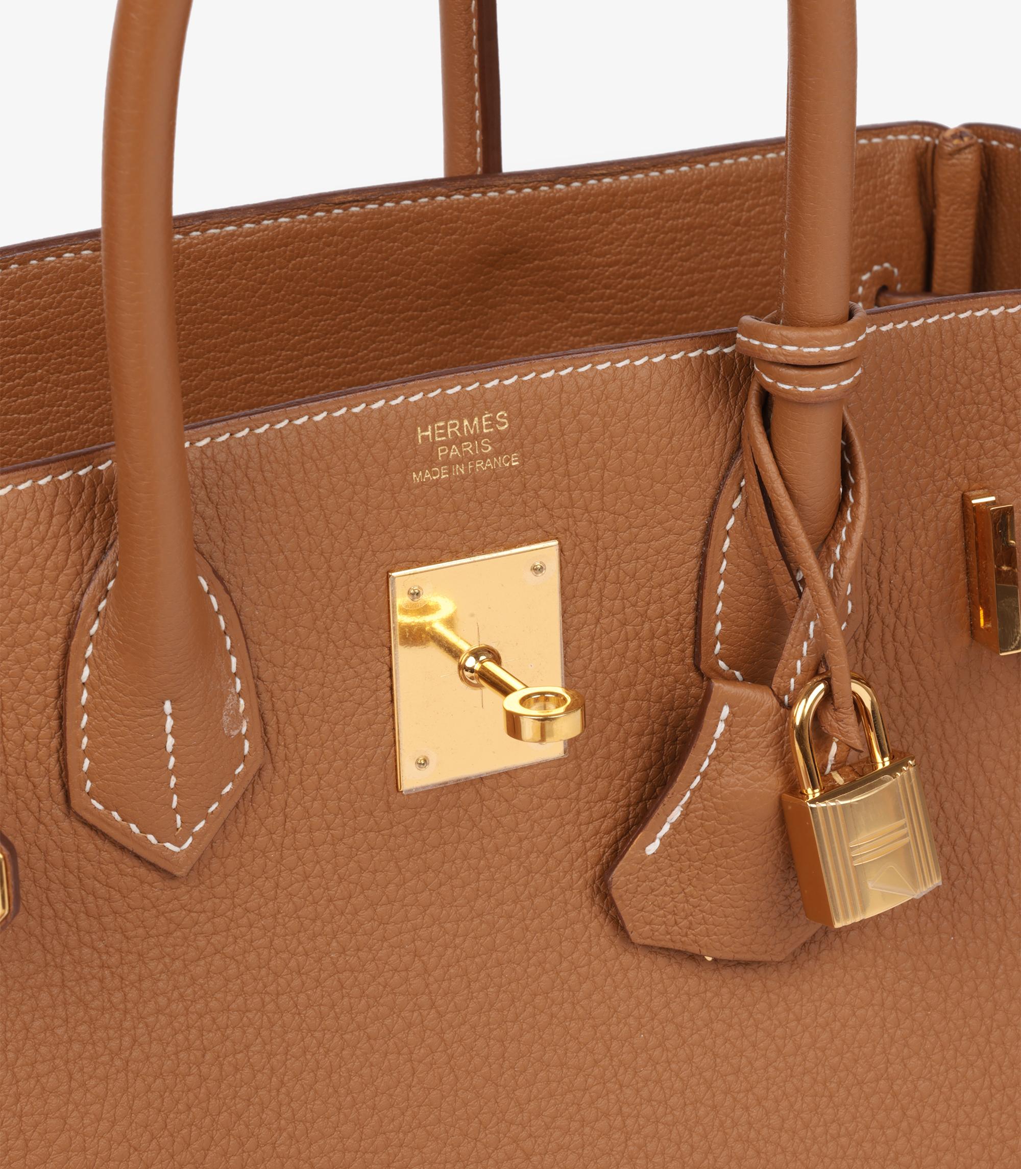 Hermès Gold Togo & Swift Leather, Natural Toile Canvas 3 In 1 Birkin 30cm Retour 6