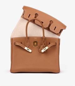 Hermès Gold Togo & Swift Leather, Natural Toile Canvas 3 In 1 Birkin 30cm Retour