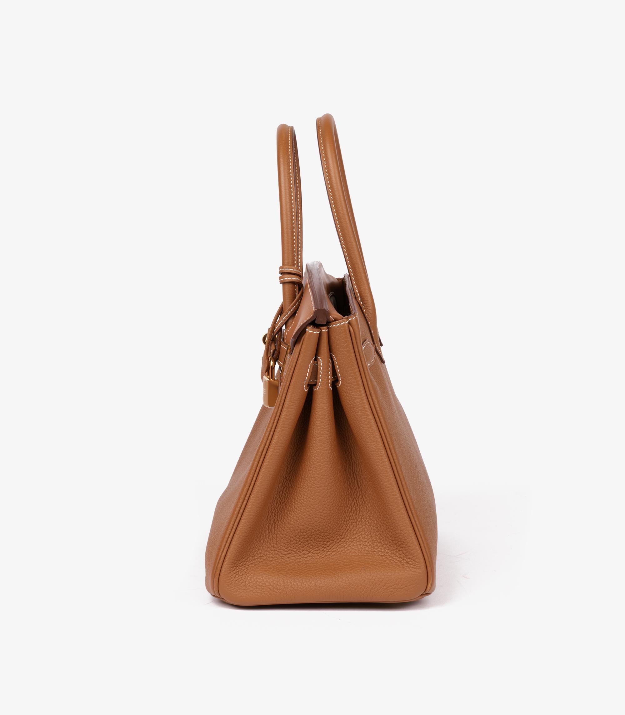 Hermès Gold Togo & Swift Leather, Natural Toile Canvas 3 In 1 Birkin 30cm Retour 2