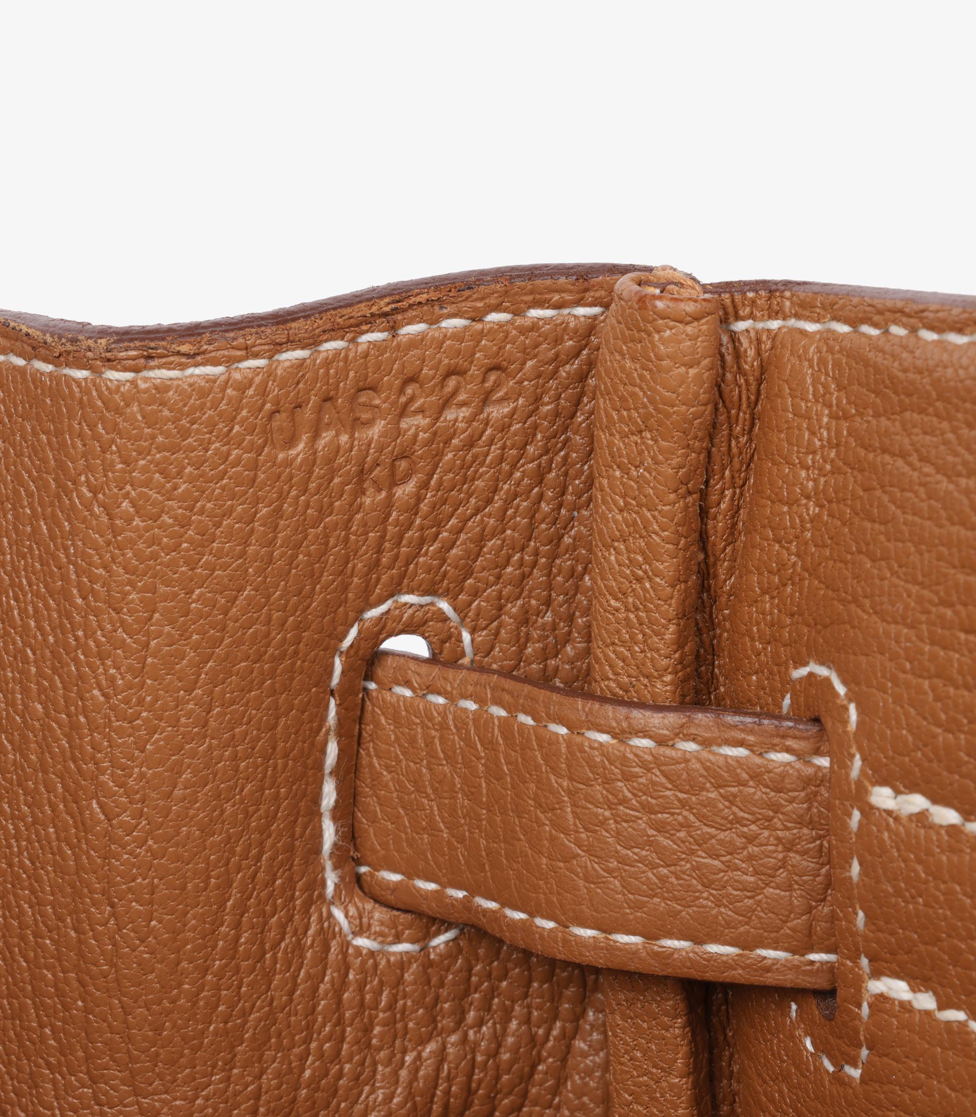 Hermès Gold Togo & Swift Leather, Natural Toile Canvas 3 In 1 Birkin 30cm Retour 5