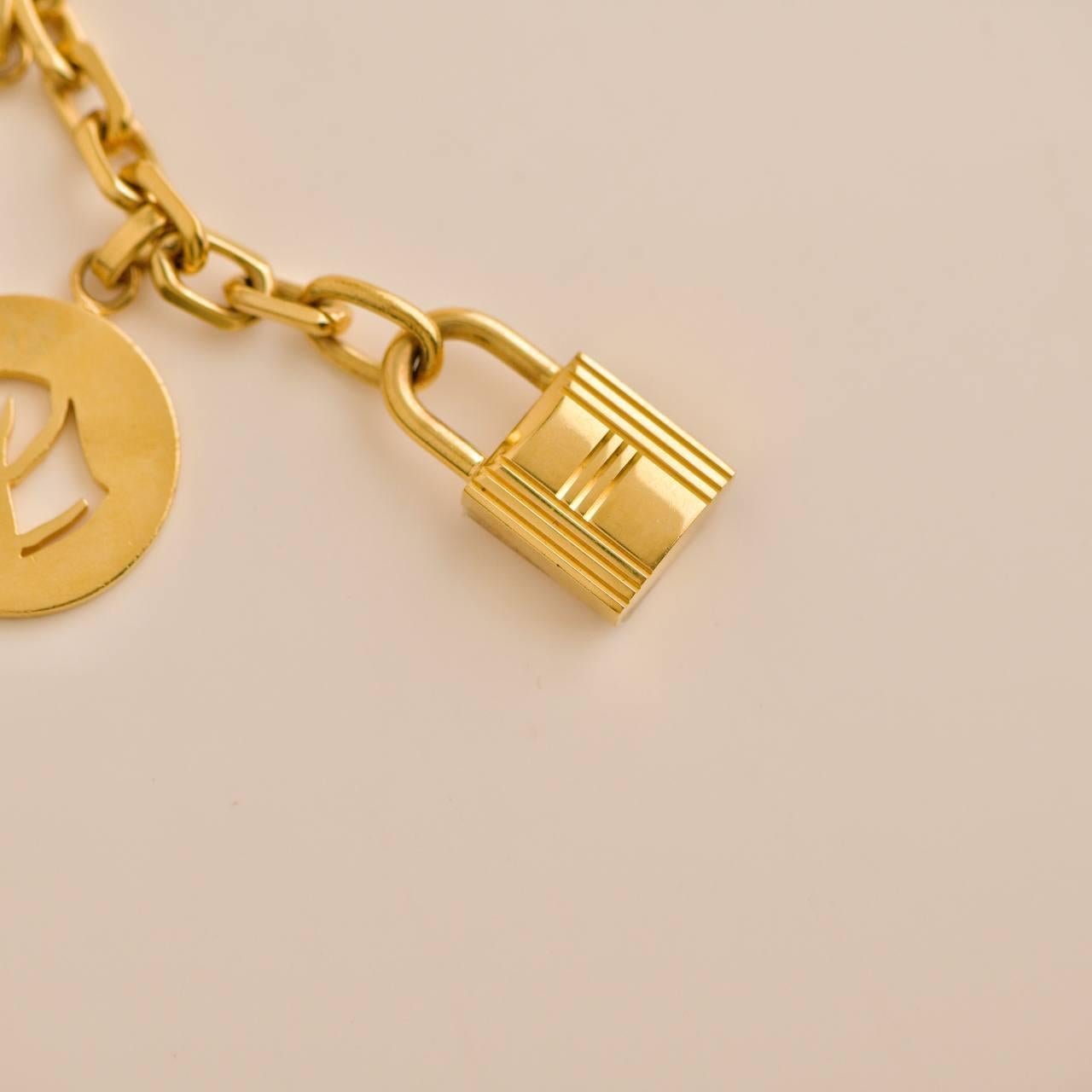 Hermes Gold Tone Breloque Olga Bag Charm Amulette 1