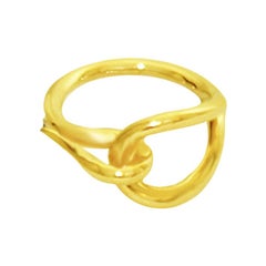 Hermes Gold Tone Scarf Hook Tie Ring