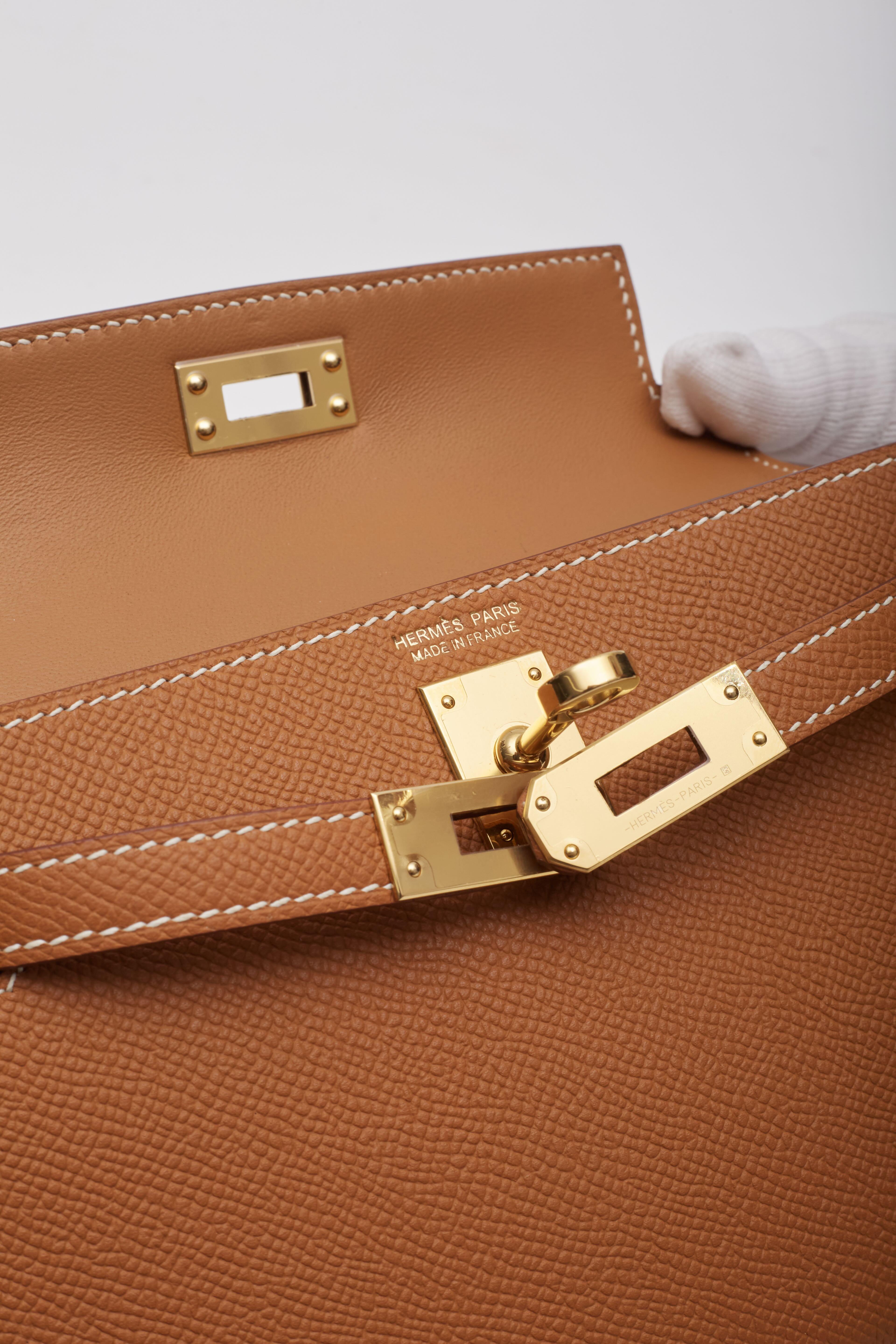 Hermès Gold Veau Epsom Mini Kelly Bag Sellier 20 5