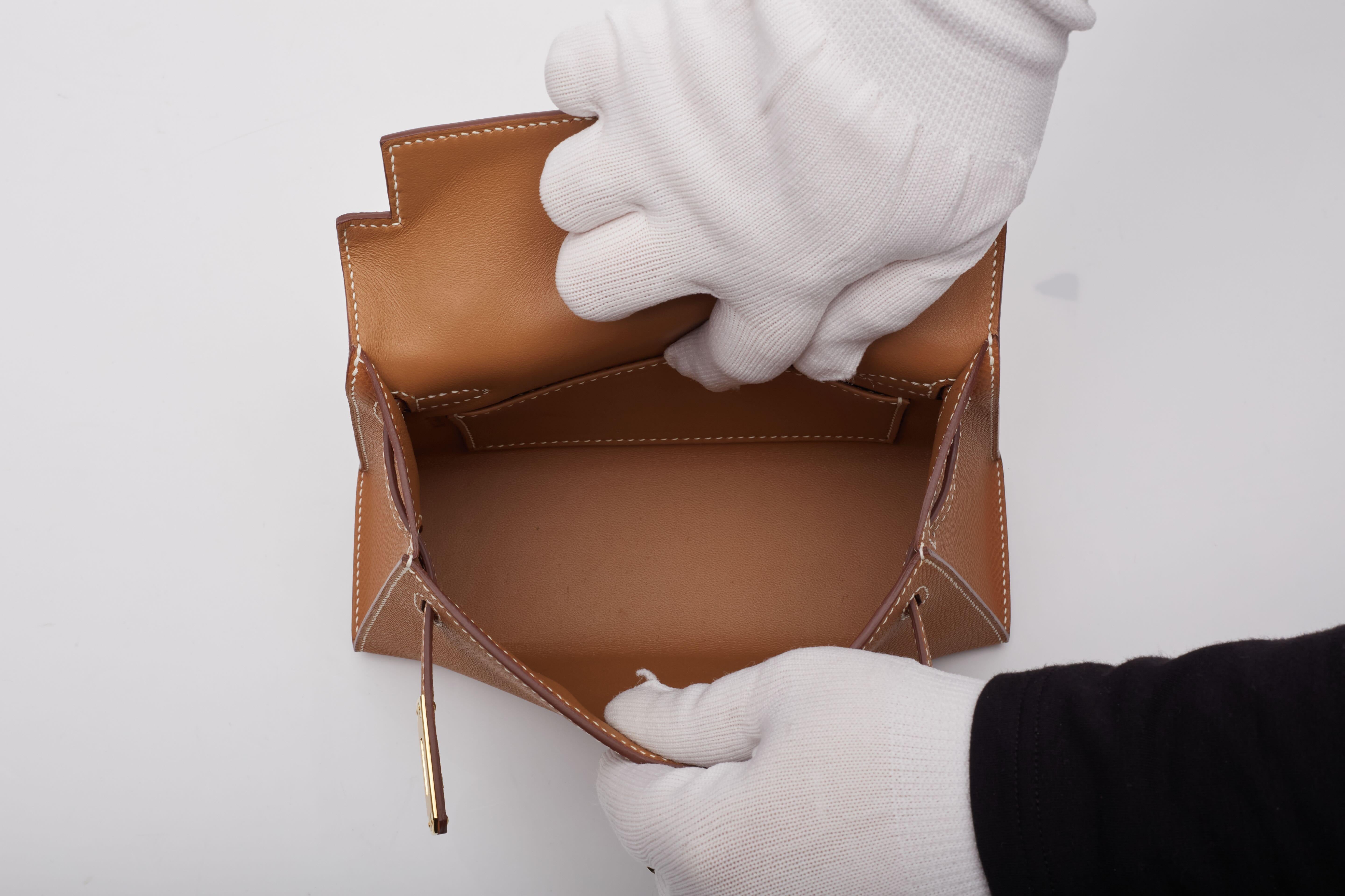 Hermès Gold Veau Epsom Mini Kelly Bag Sellier 20 6