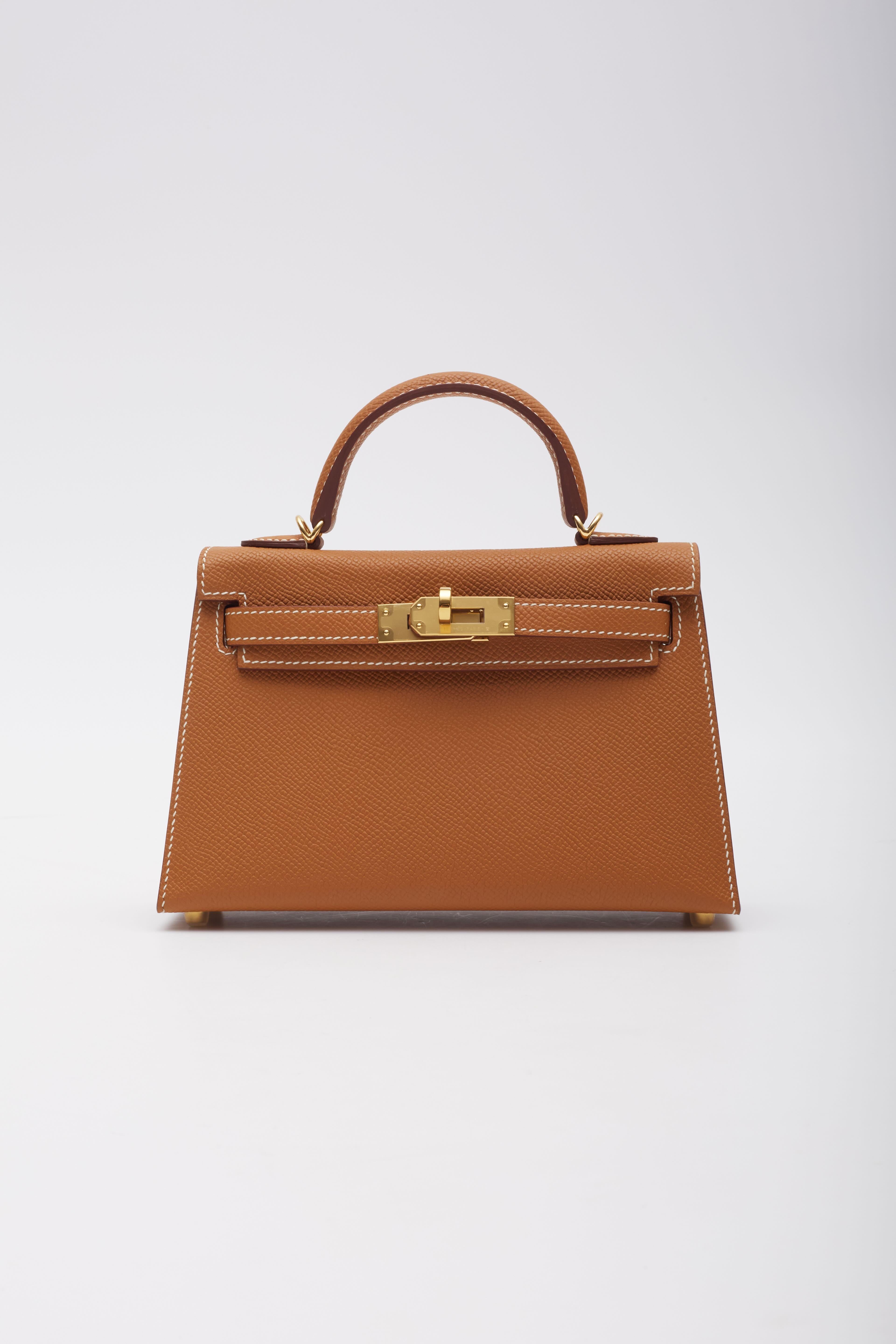 Hermès Gold Veau Epsom Mini Kelly Bag Sellier 20 8