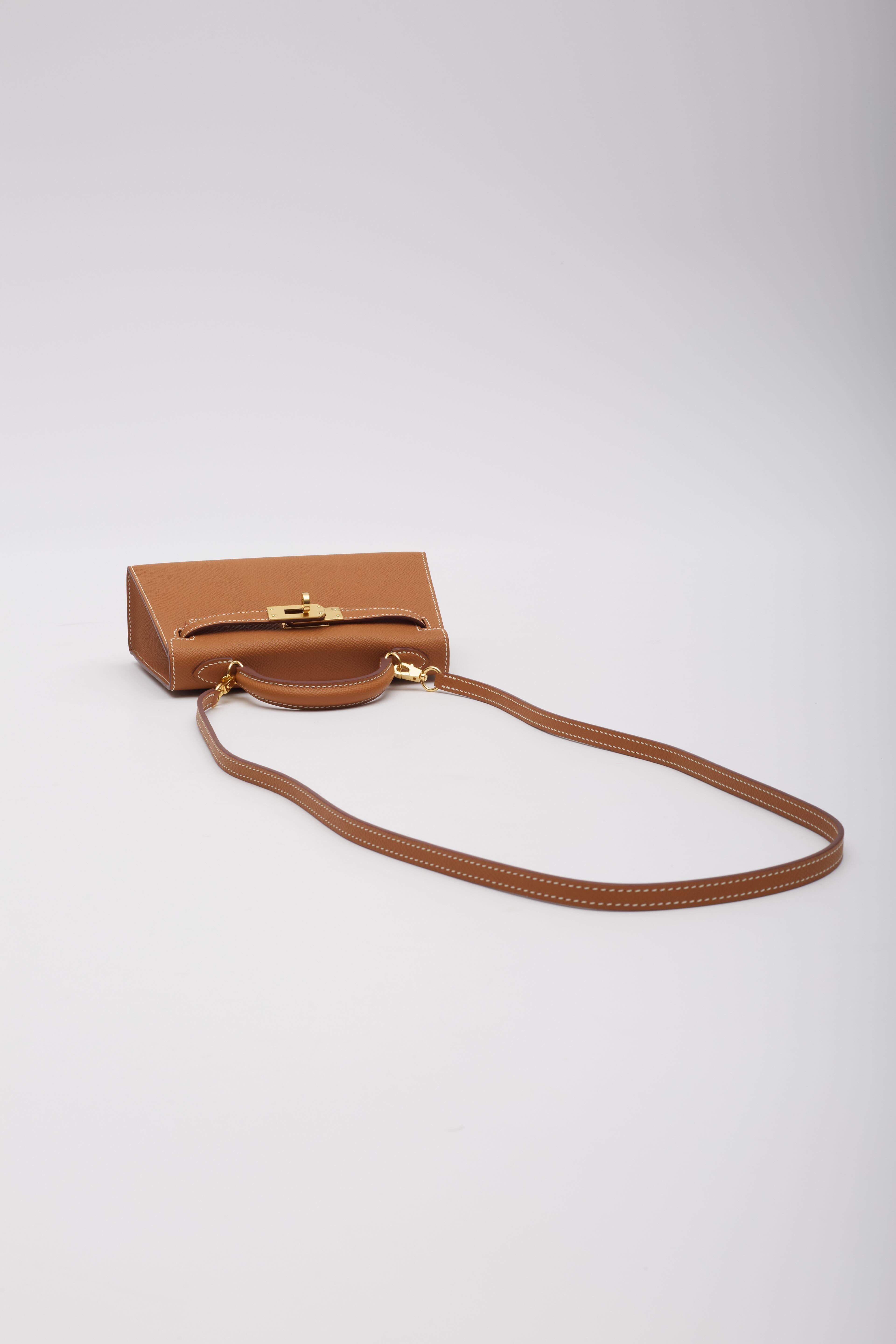 Hermès Gold Veau Epsom Mini Kelly Bag Sellier 20 9