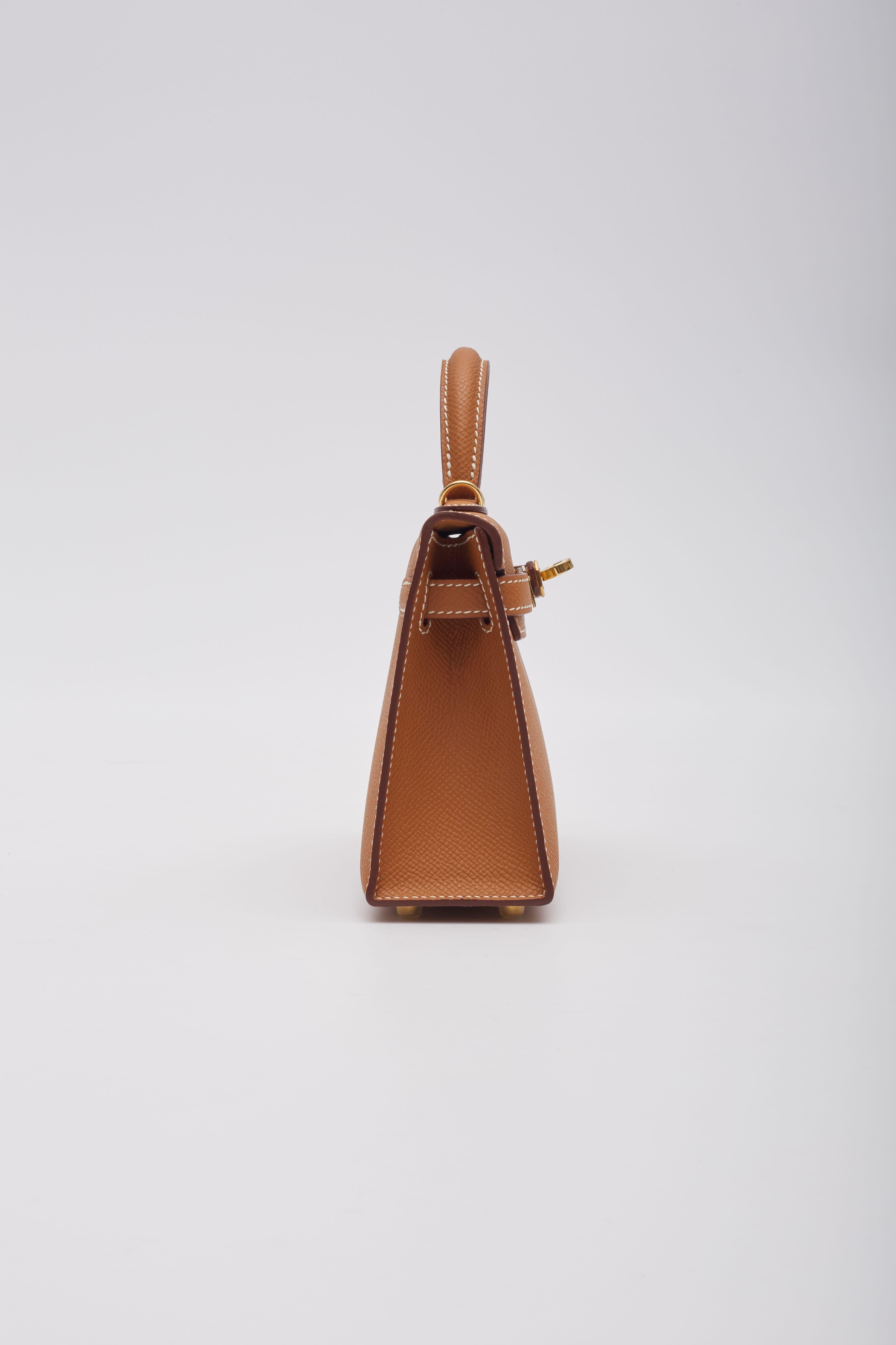 Hermès Gold Veau Epsom Mini Kelly Bag Sellier 20 1