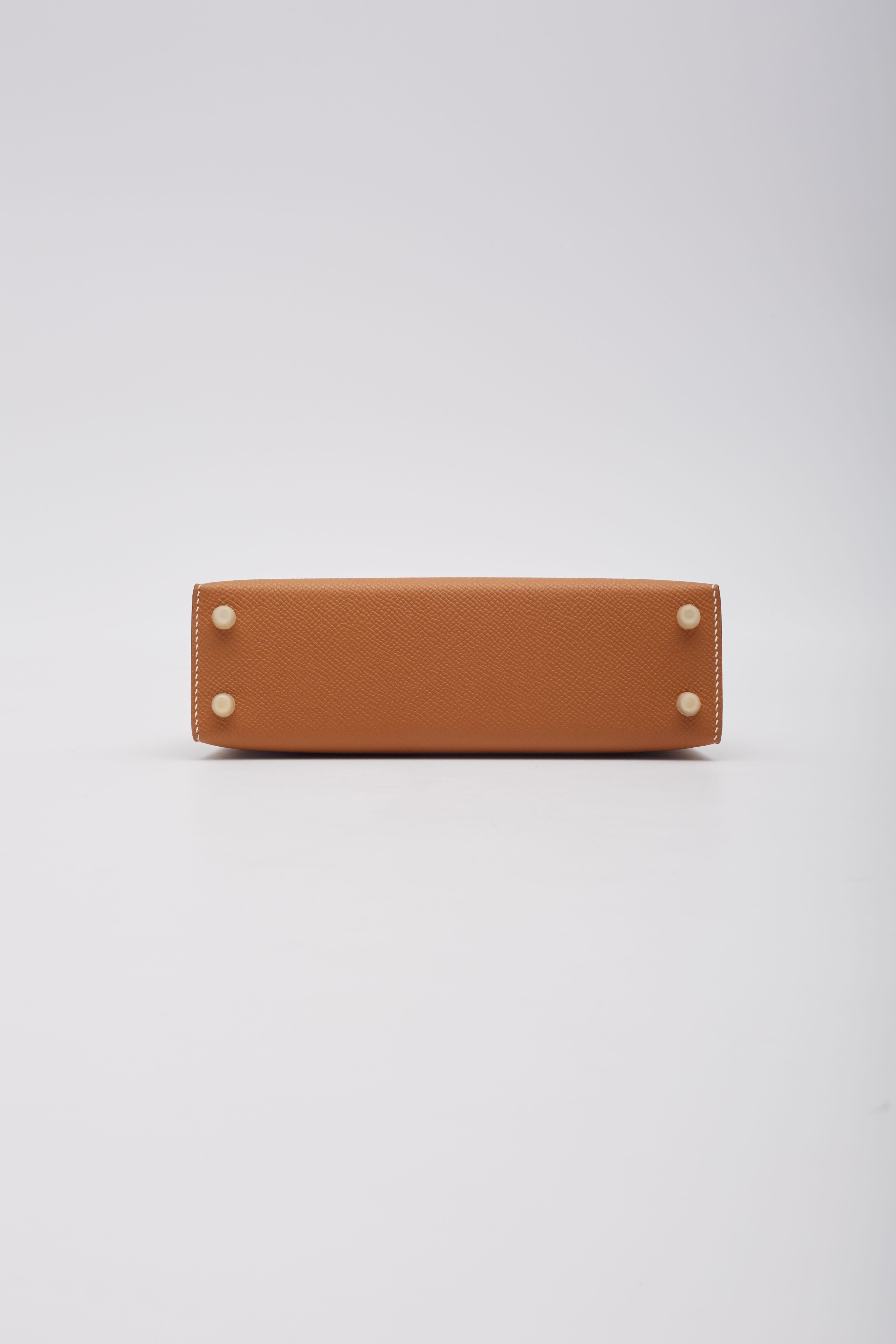 Hermès Gold Veau Epsom Mini Kelly Bag Sellier 20 2