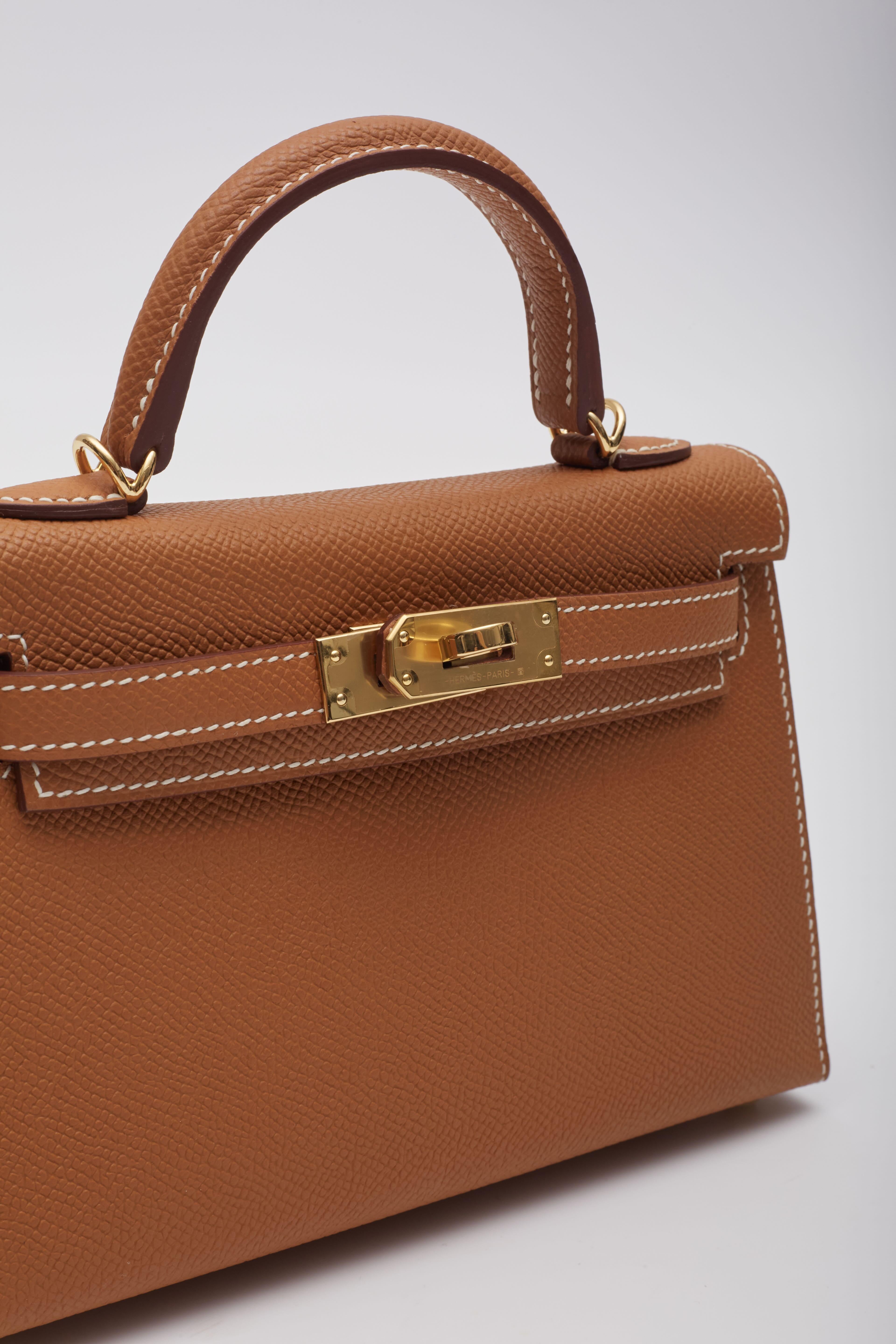Hermès Gold Veau Epsom Mini Kelly Bag Sellier 20 3