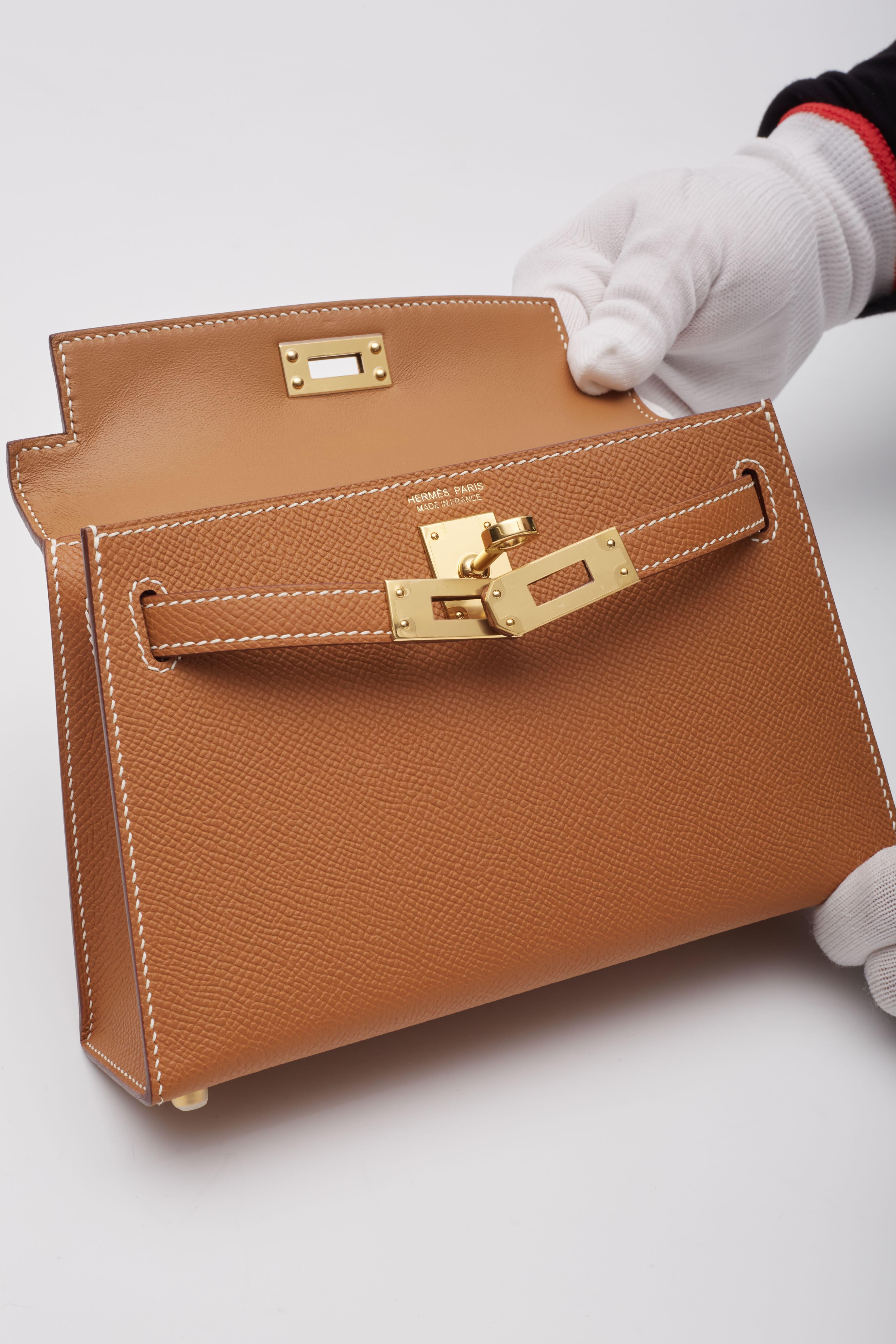 Hermès Gold Veau Epsom Mini Kelly Bag Sellier 20 4