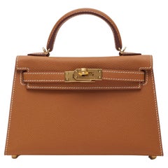 Hermès Gold Veau Epsom Mini Kelly Bag Sellier 20