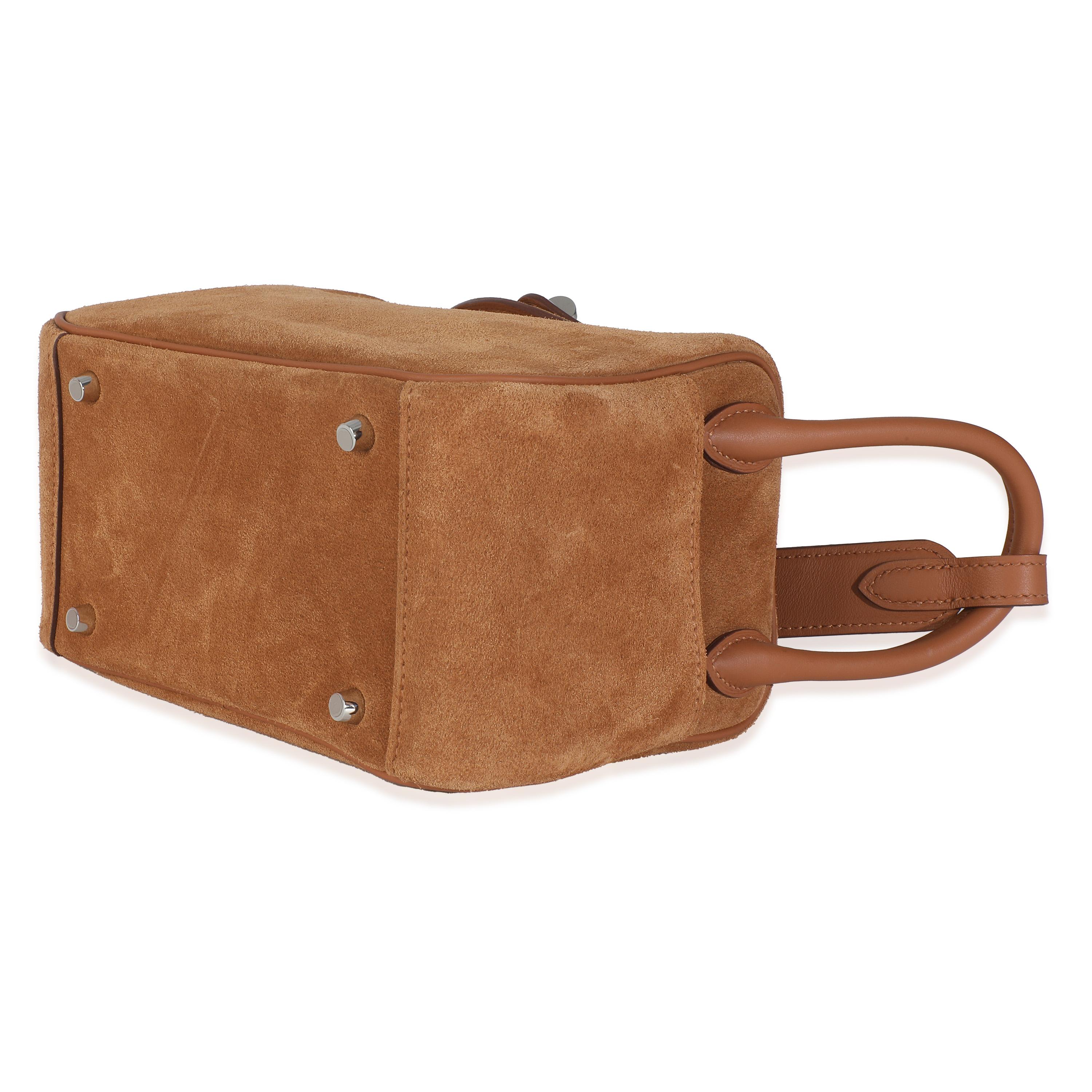 Hermès Gold Veau Grizzly Swift Mini Lindy 20 PHW For Sale 1