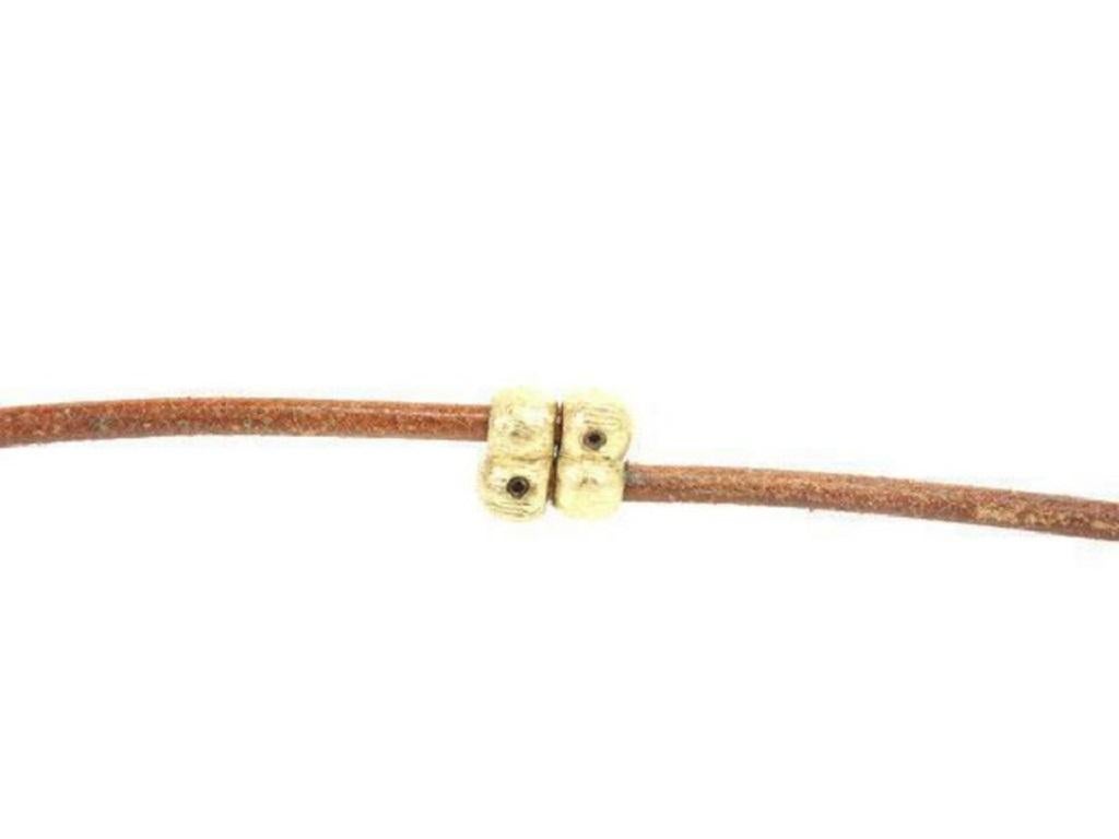 Hermès Gold X Brown Plated Bamboo H Logo Scarf Clip Necklace 236047 7