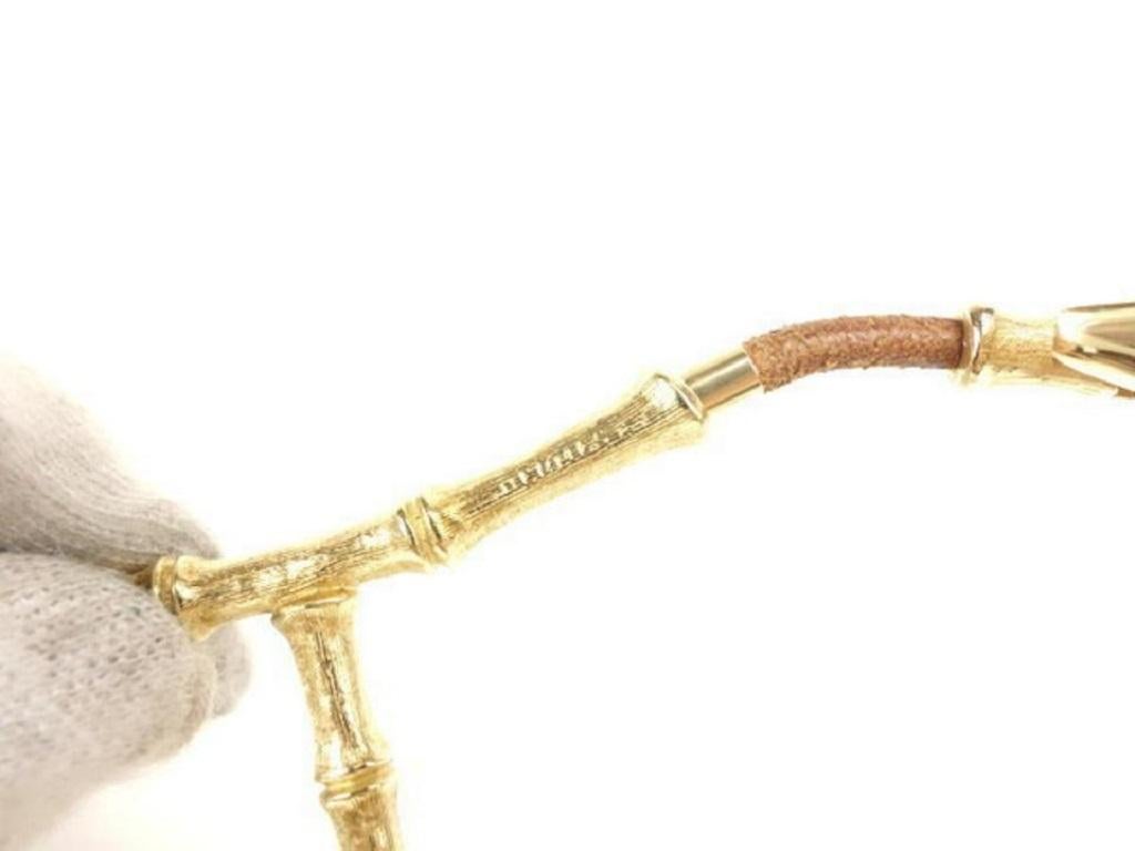 Hermès Gold X Brown Plated Bamboo H Logo Scarf Clip Necklace 236047 4