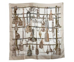 Hermes Golden Beige Passementerie Tassel Scarf