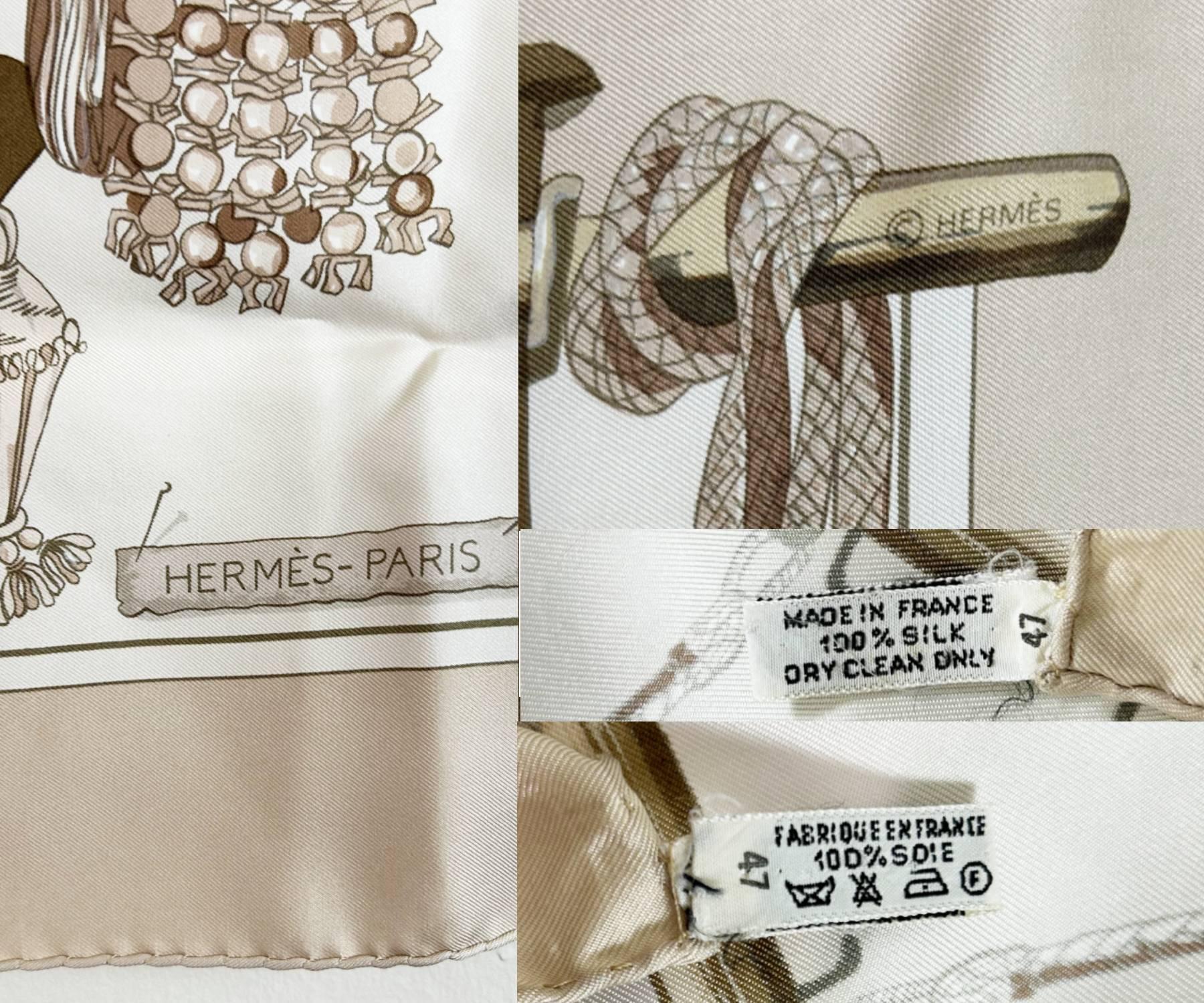 Women's Hermes Golden Beige Passementerie Tassel Scarf For Sale