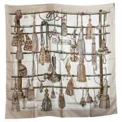 Hermes Golden Beige Passementerie Tassel Scarf