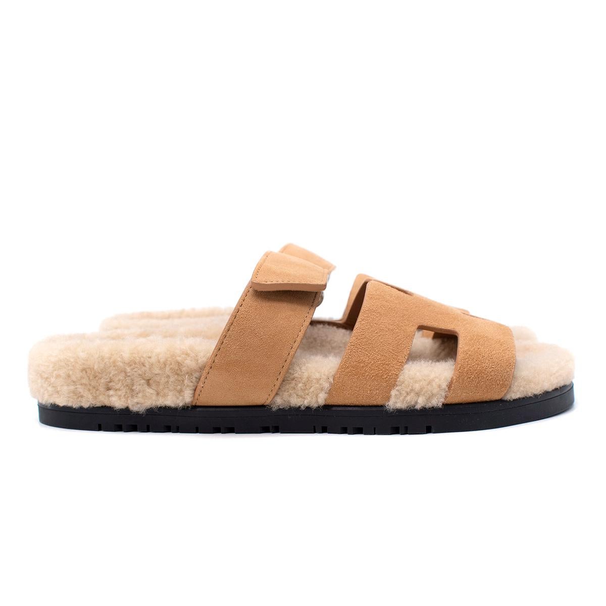 hermes shearling sandals