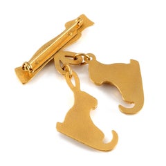 Hermès Golden Ice Skates Pin