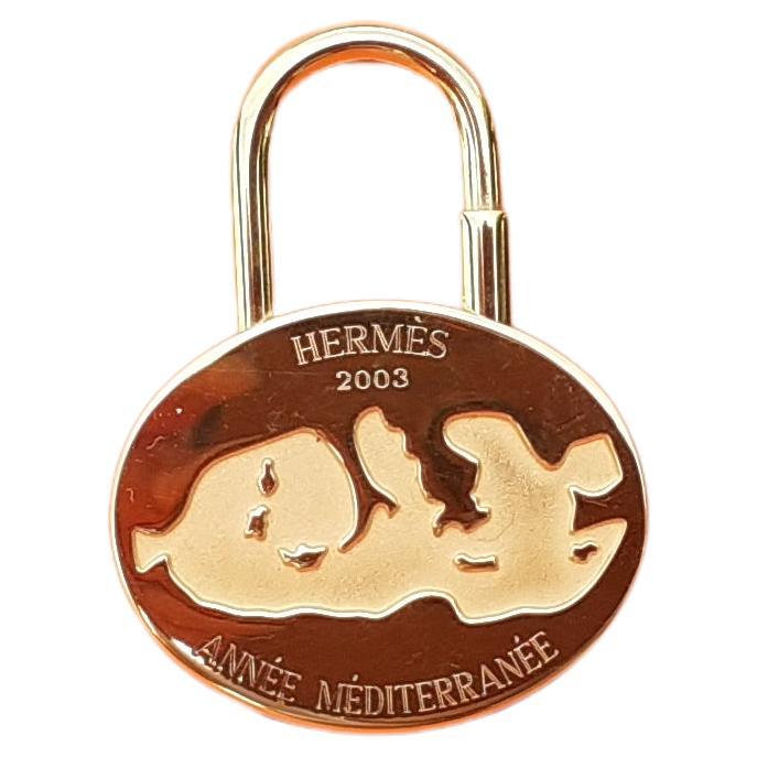 Hermès Goldenes Vorhängeschloss Tasche Charme Annee Mediterranee 2003 Collector