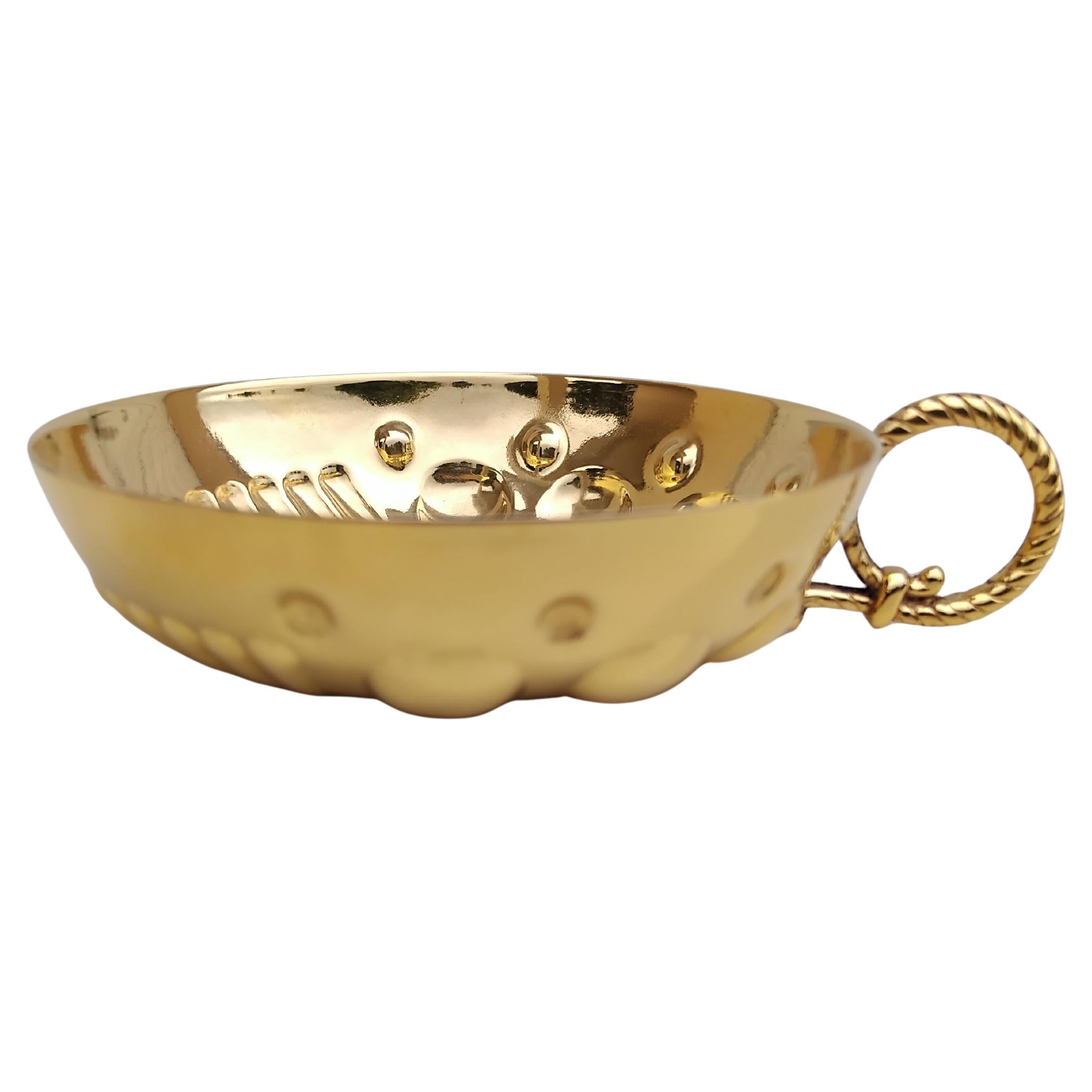 Marrone Tazza da degustazione per vino Hermès Golden Tastevin Taste-Vin in vendita