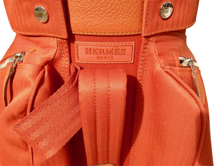Hermes Golf Bag Limited Edition Tangerine Color Buffalo Leather, Made