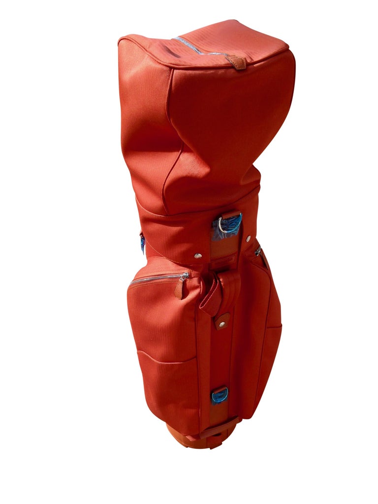 Hermes Golf Bag Limited Edition Tangerine Color Buffalo Leather, Made