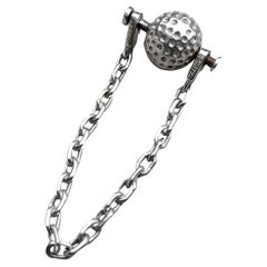 Hermès Golf Ball Key Holder Key Ring Silver
