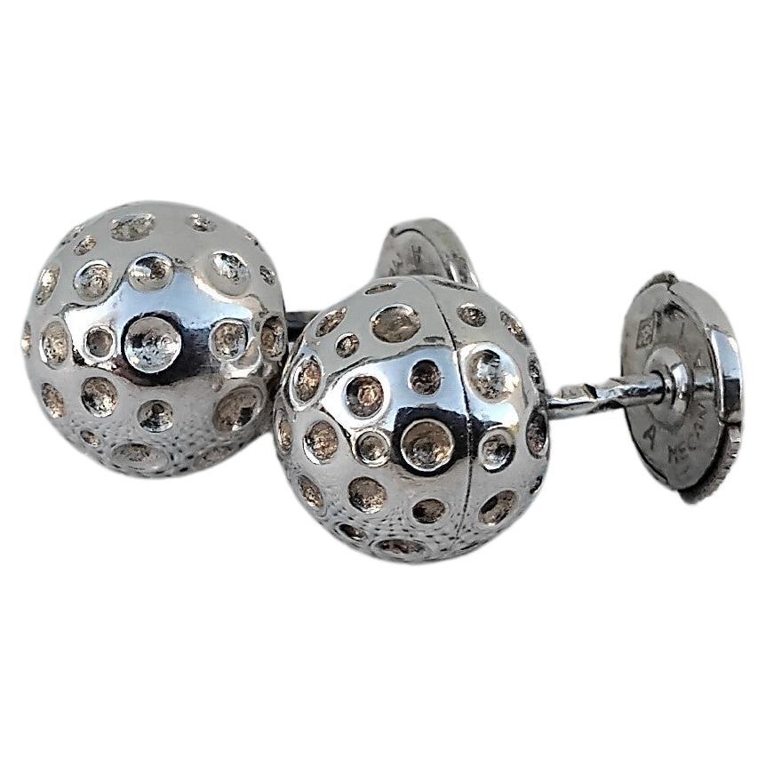 Hermès Golf Balls Silver Earrings