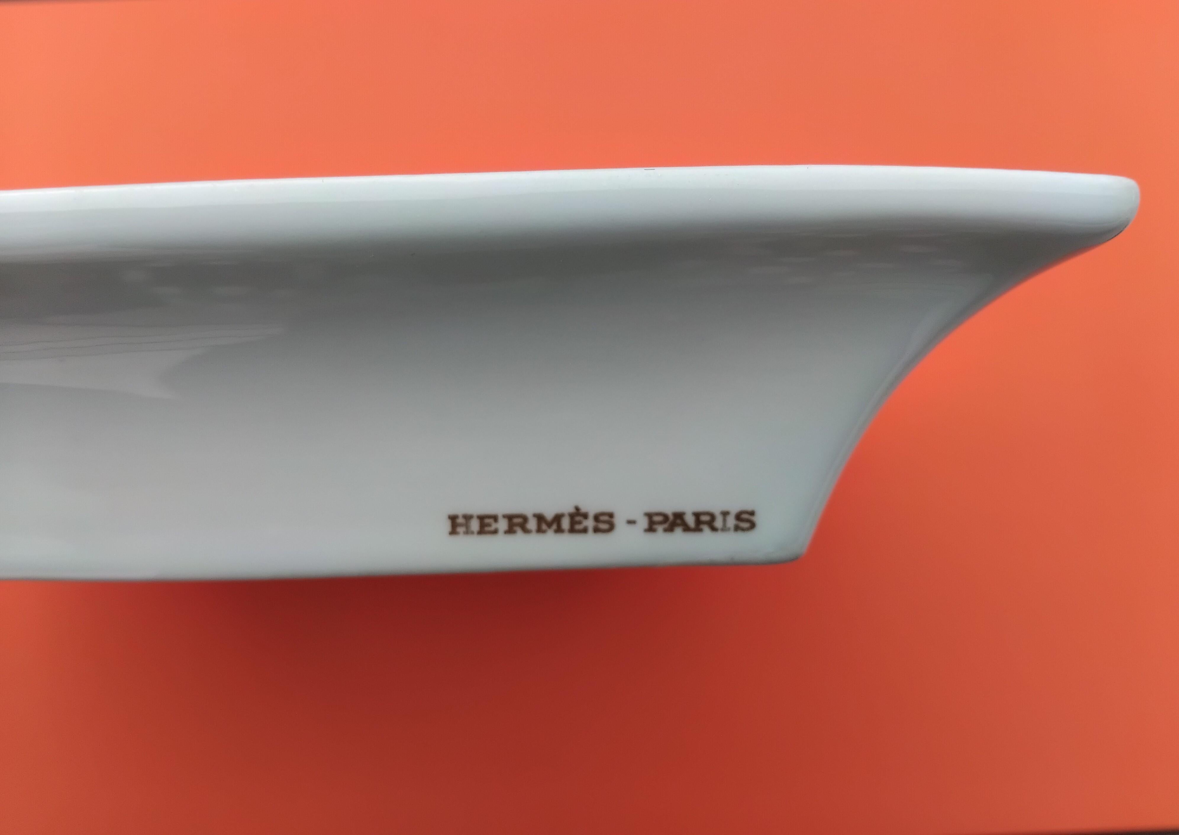 Hermès Golf Print Cigar Ashtray Change Tray Porcelain Gold 7
