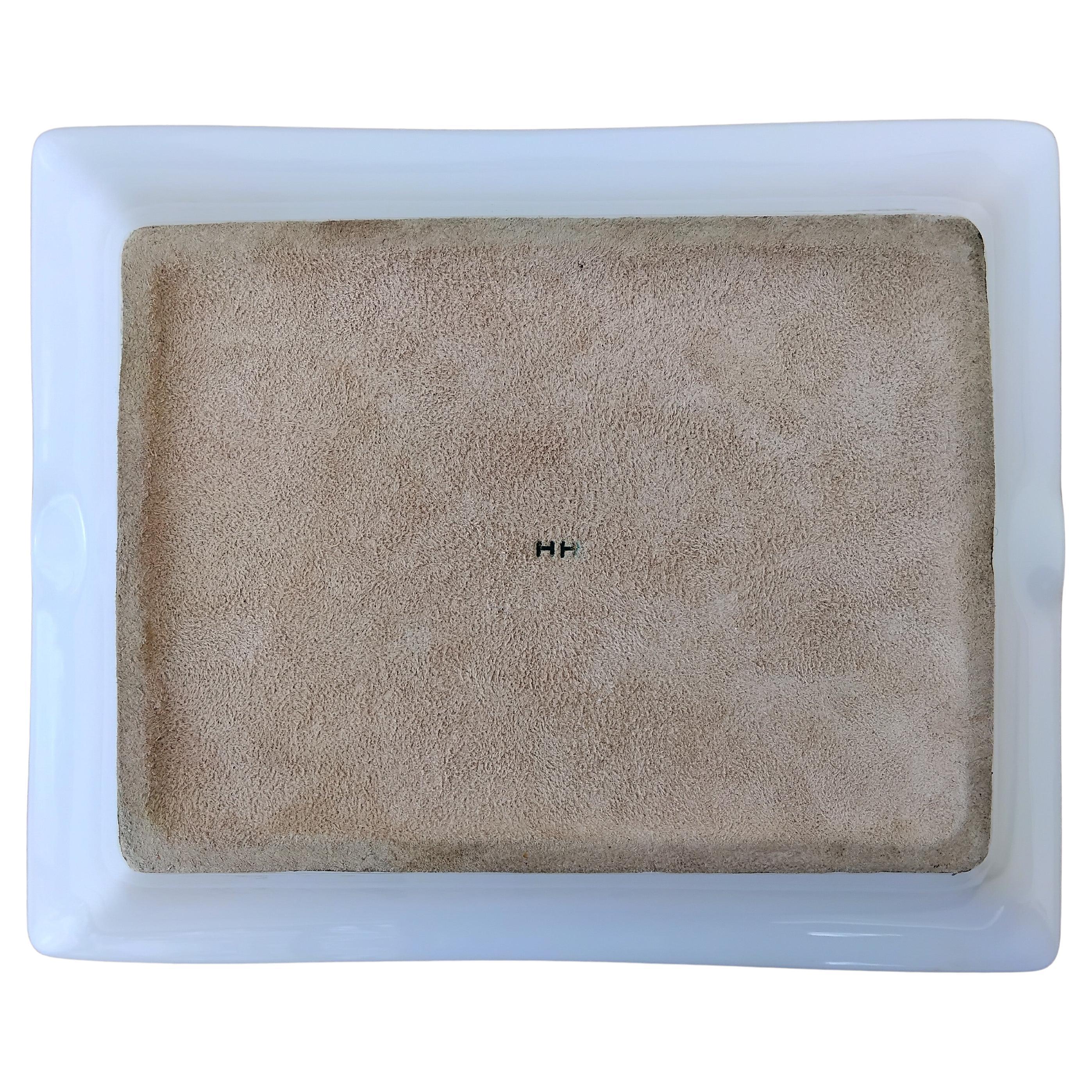 Hermès Golf Print Zigarren Aschenbecher ändern Tablett Porzellan Gold im Angebot 6