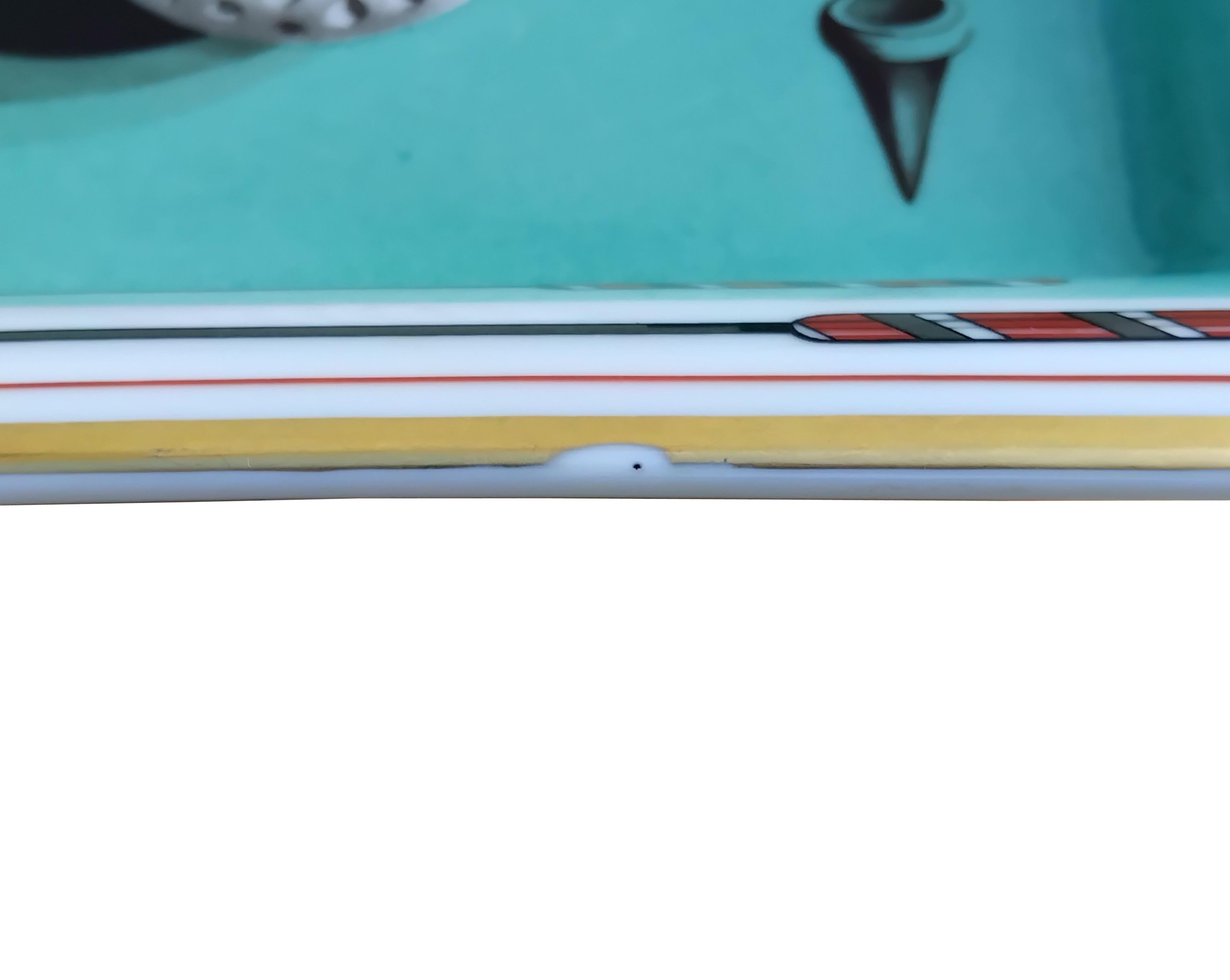 Hermès Cendrier Cigare Impression Golf Porcelaine Or en vente 7