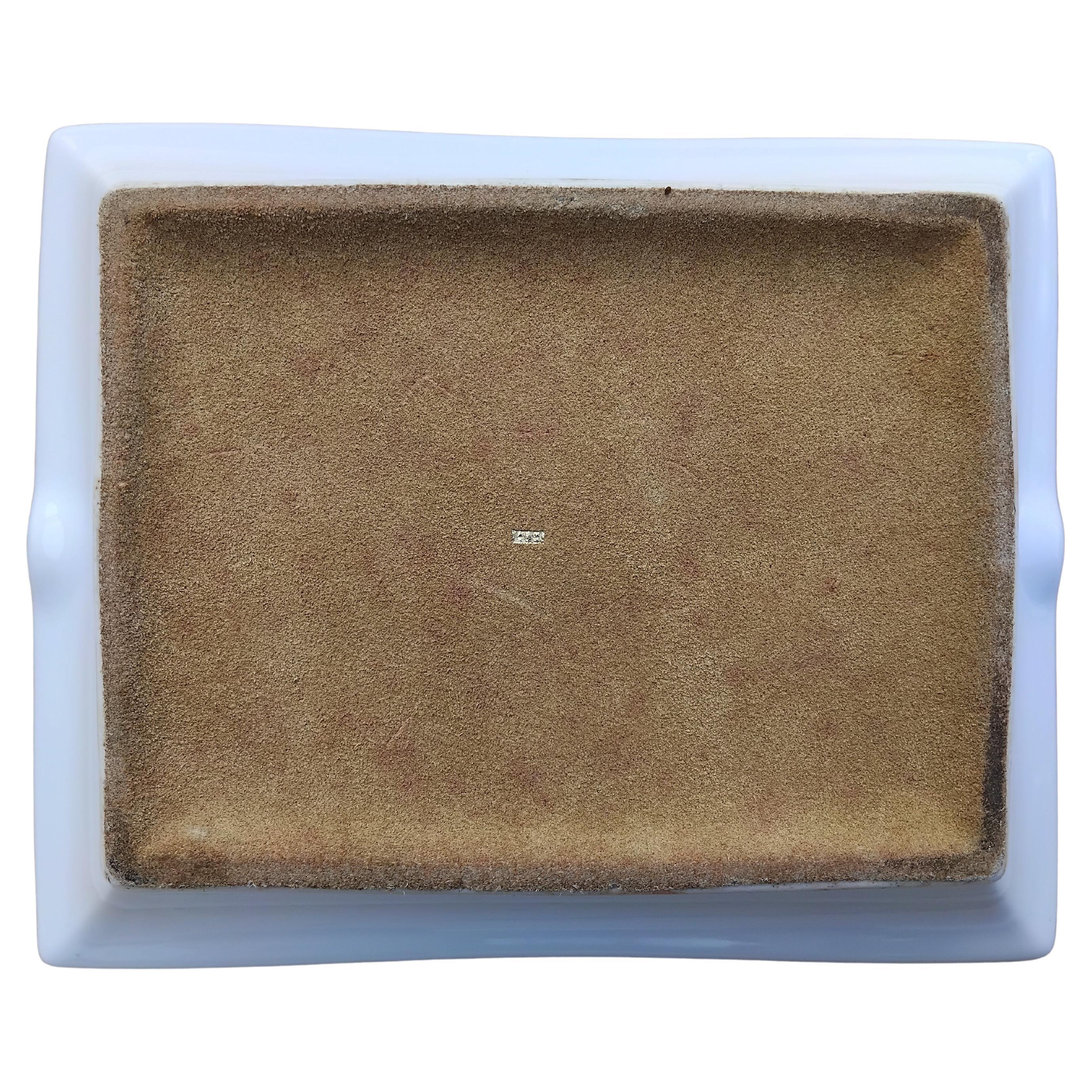 Hermès Golf Print Cigar Ashtray Change Tray Porcelain Gold en venta 7