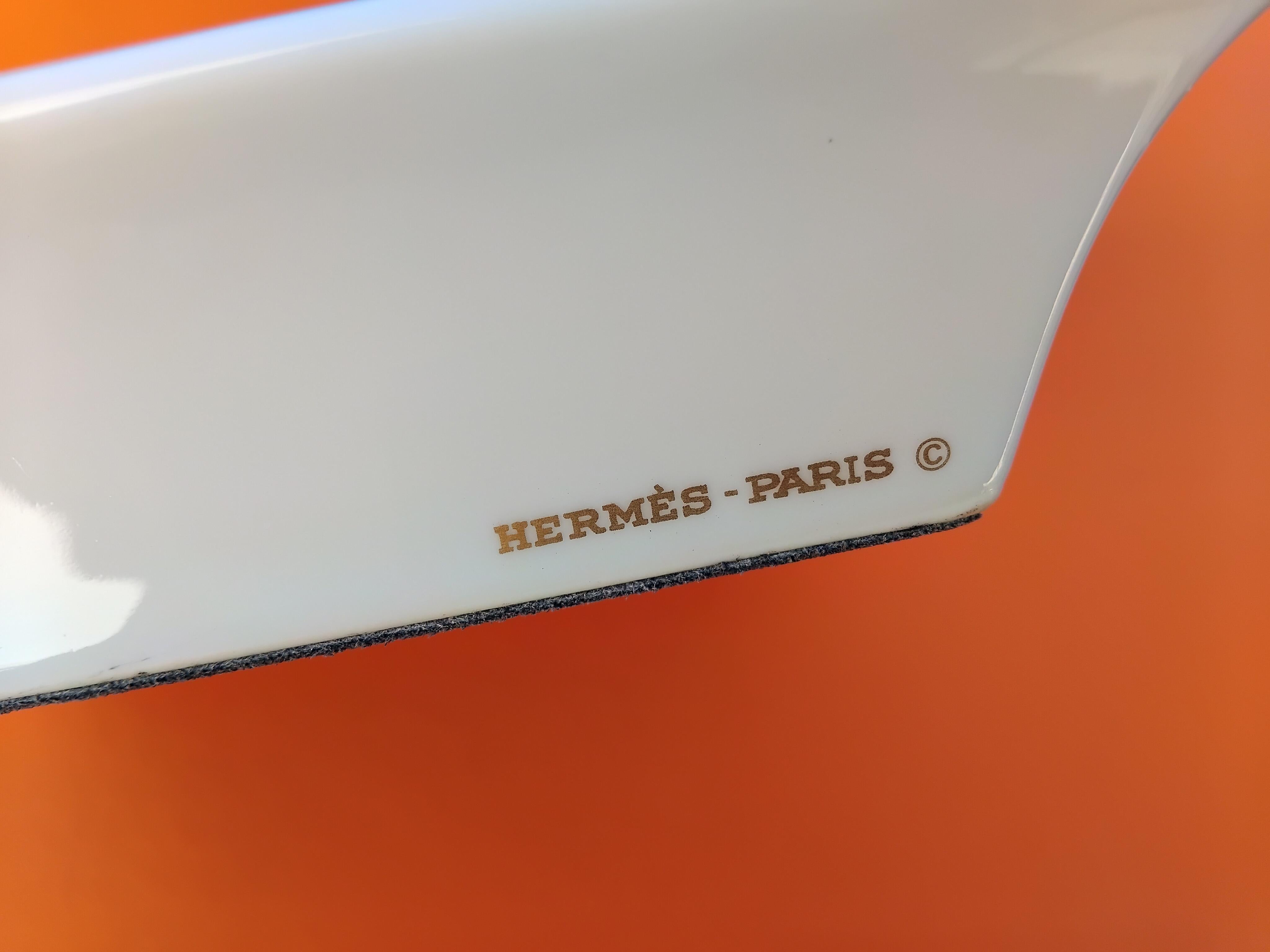Hermès Golf Print Cigar Ashtray Change Tray Porcelain Gold 9
