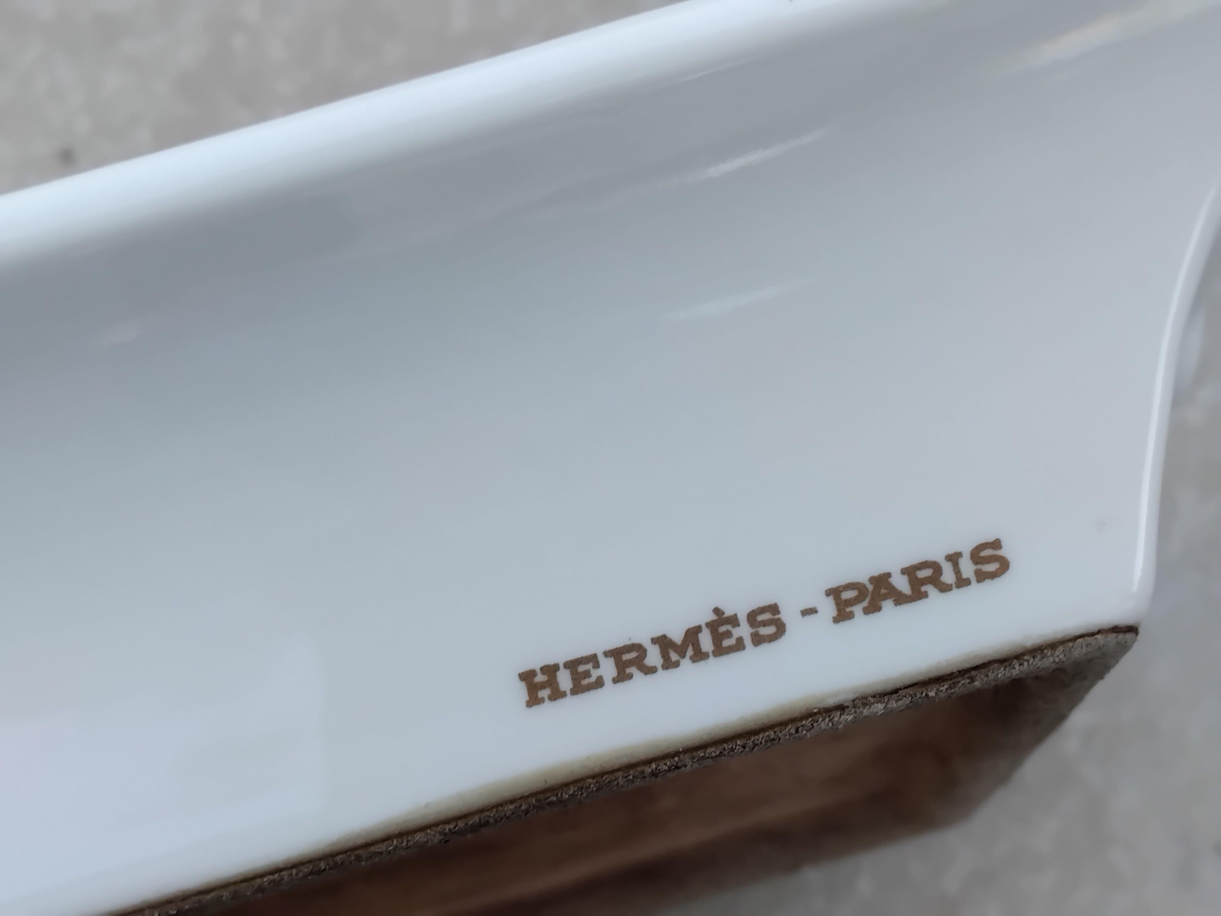 Hermès Cendrier Cigare Impression Golf Porcelaine Or 10