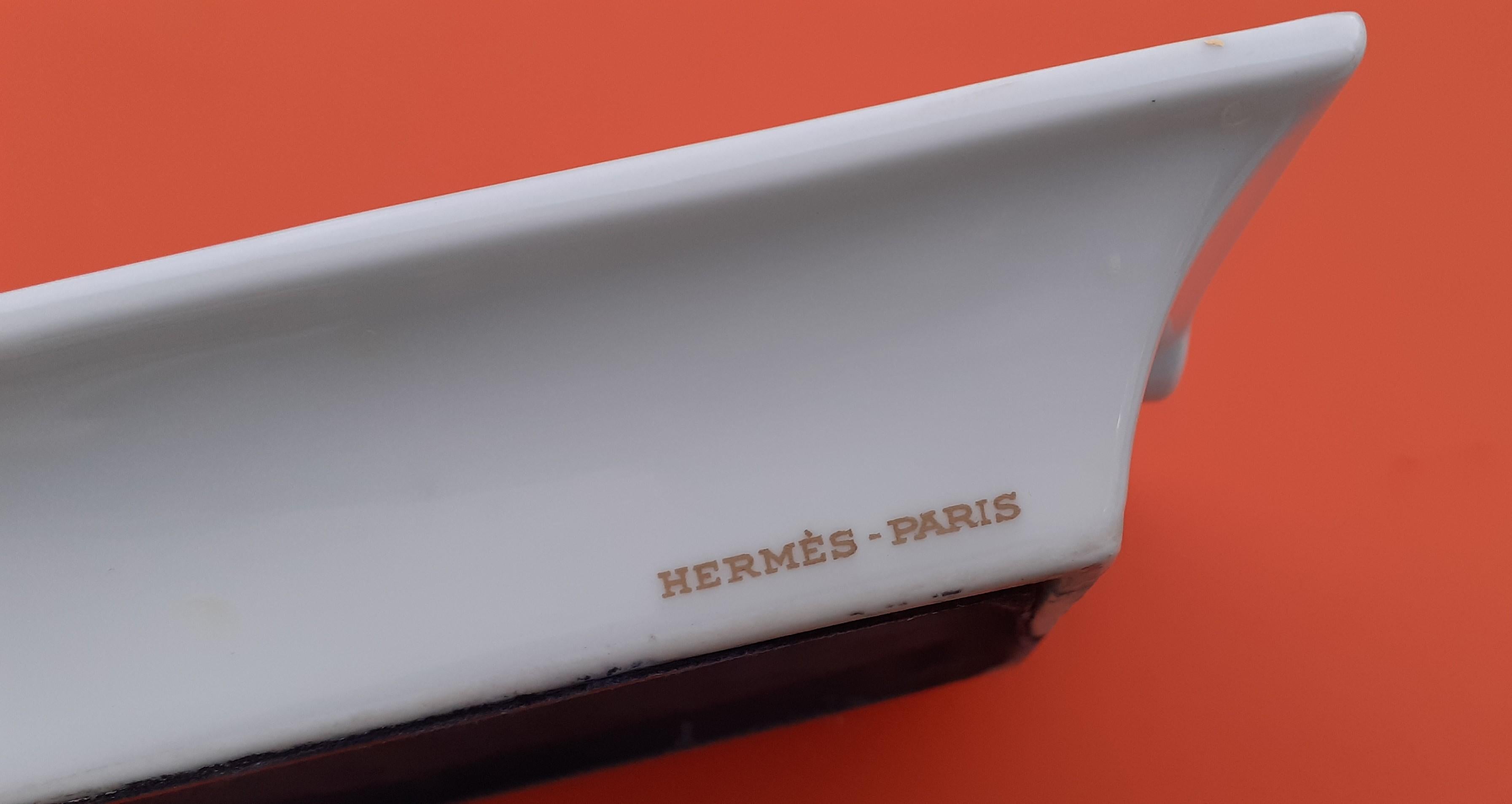 Hermès Golf Print Cigar Ashtray Change Tray Porcelain Gold 10